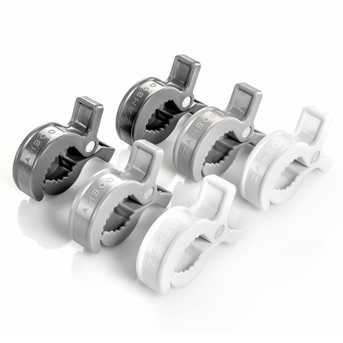 Zamboo Kinder-Buggy Grau Weiß, Kinderwagen Klammern Haken/Clips zur Befestigung an Buggy / Babyschale
