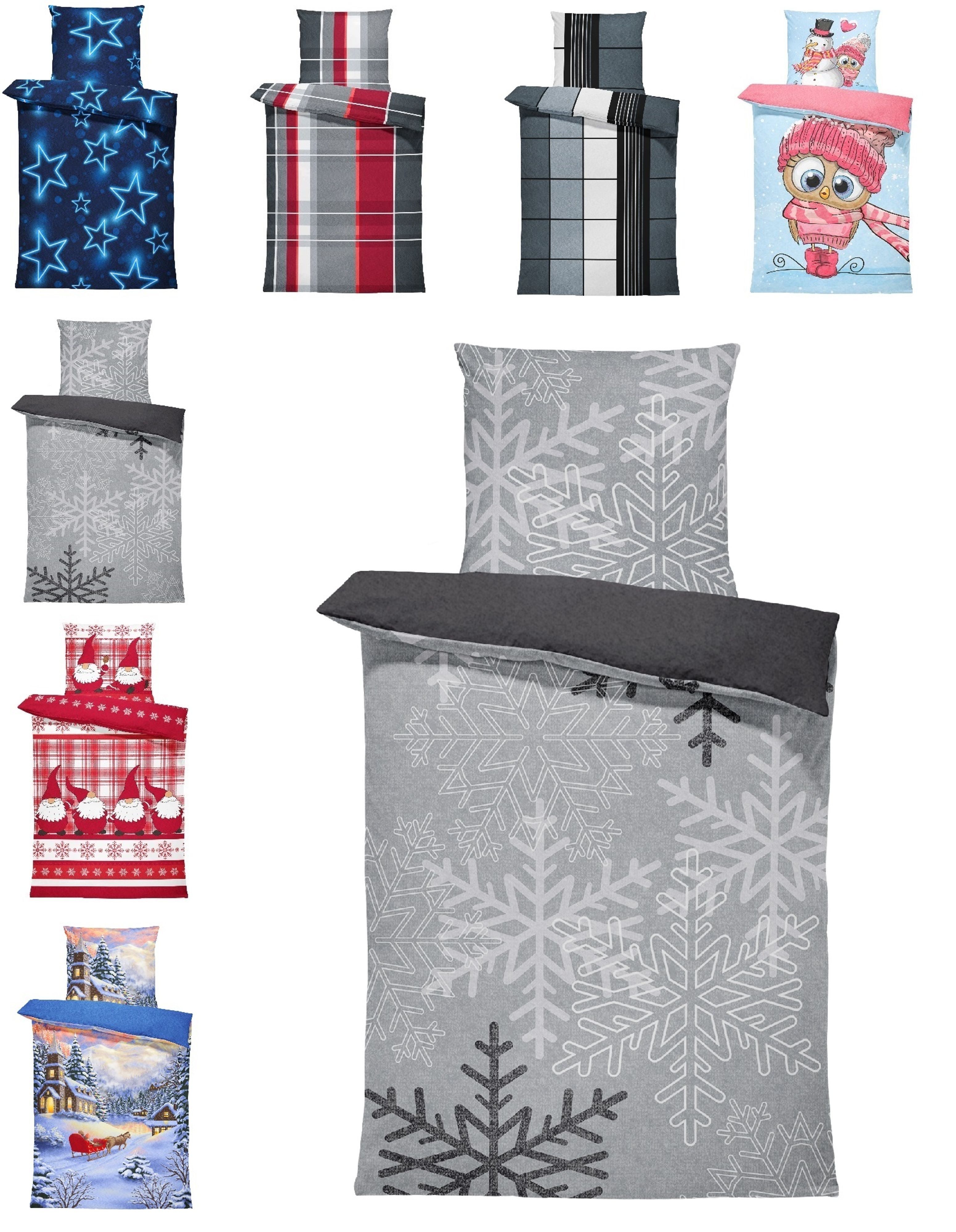 One Home Bettwäsche Winter Thermofleece, Fleece, 4 teilig, Kristalle und Sc günstig online kaufen