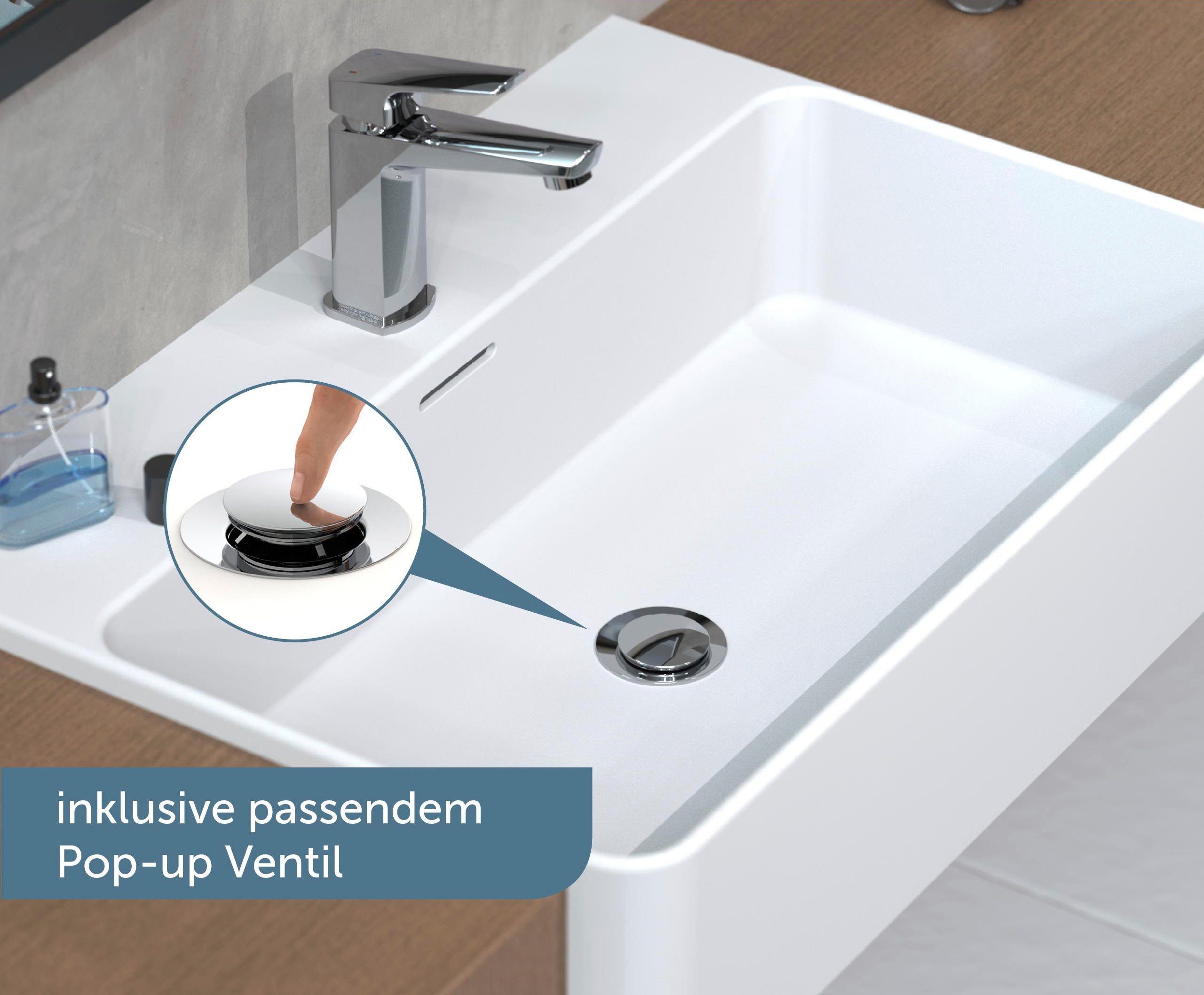 Schütte Waschtischarmatur RAVEN Wasserhahn mit Ablaufgarnitur, Mischbatterie mit Pop Up Abflussstopfen – Bild 4 von 5