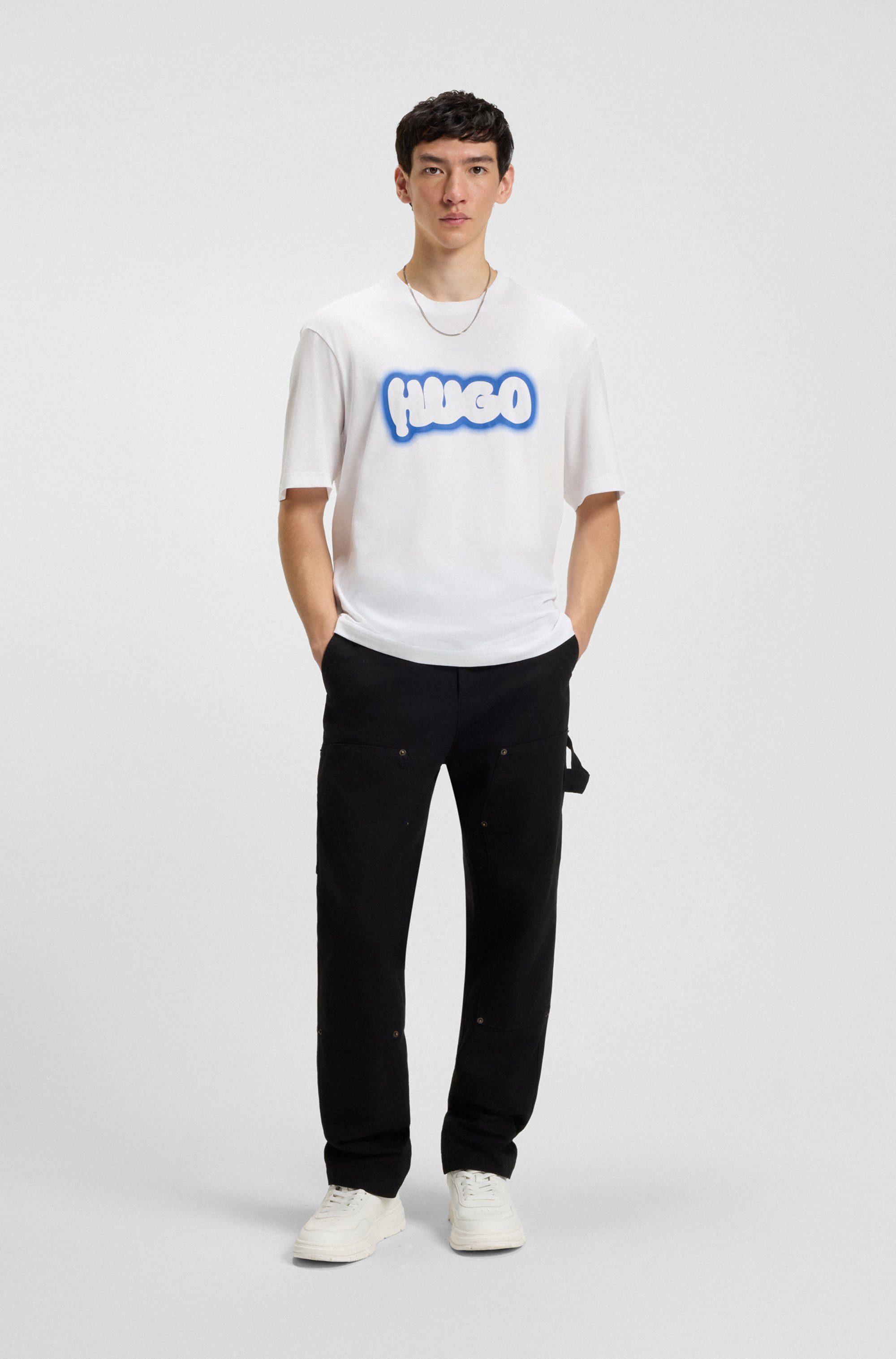 HUGO T-Shirt Nulibax Rundhalsausschnitt, regular fit, Logoprint