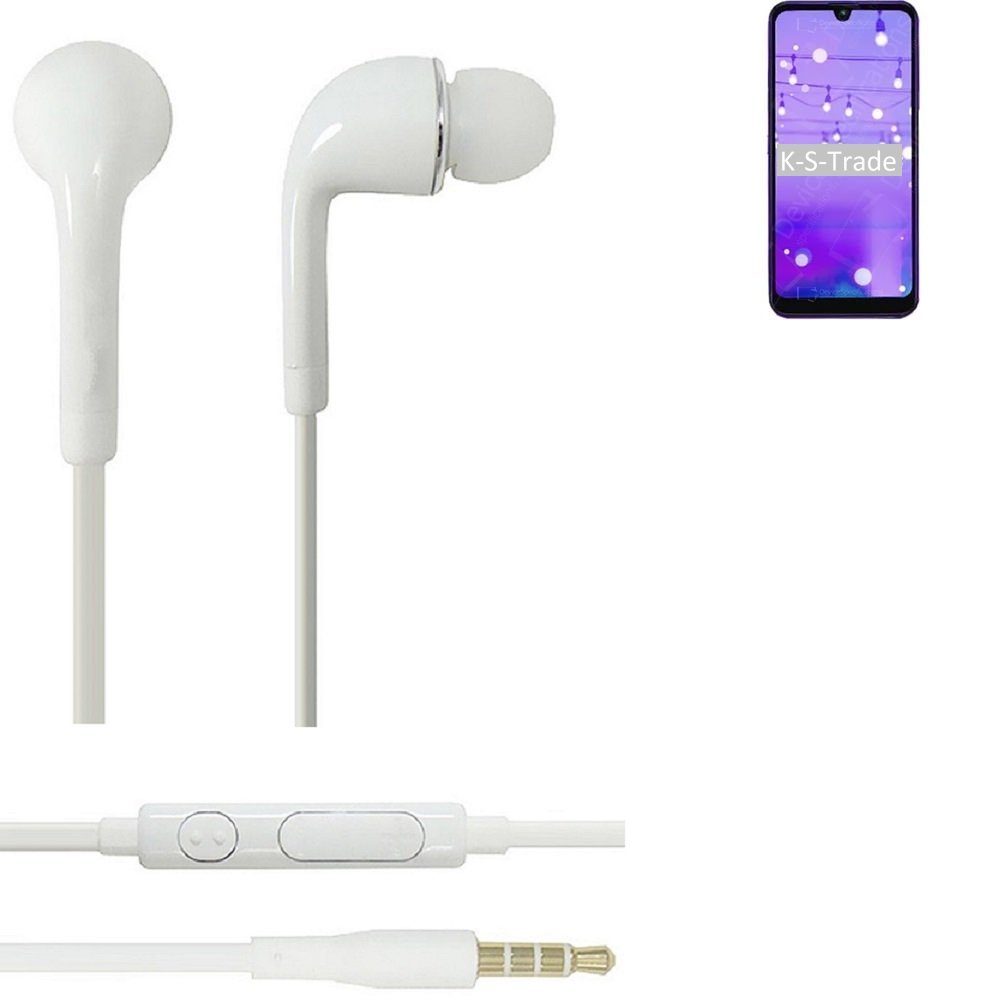 K-S-Trade für LG mit 3,5mm) Lautstärkeregler Electronics W11 u Mikrofon (Kopfhörer In-Ear-Kopfhörer Headset weiß
