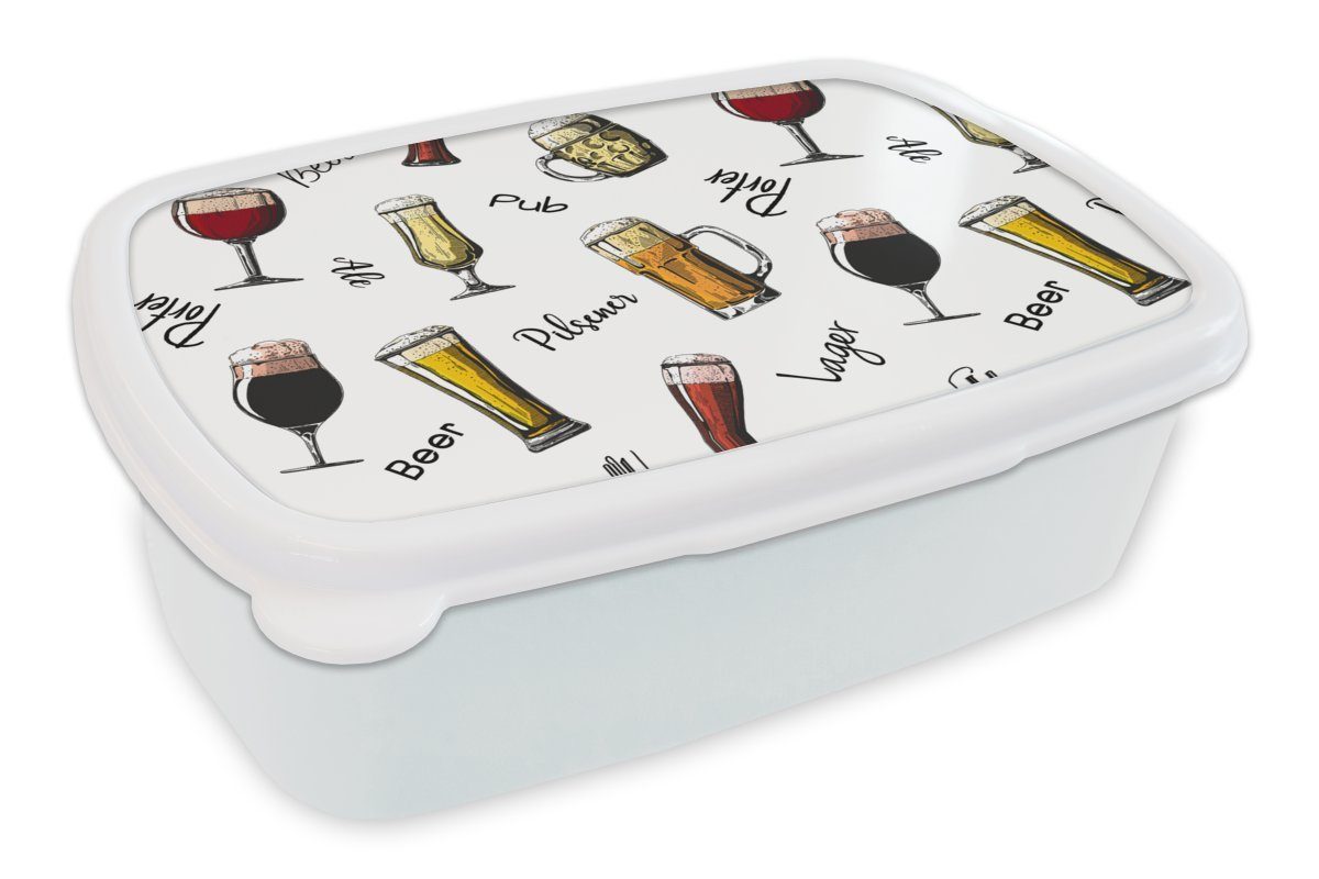 - Gläser für - Mädchen MuchoWow Jungs Kunststoff, Brotbox Brotdose, und Lunchbox Muster, und Erwachsene, für weiß Kinder (2-tlg), Bier