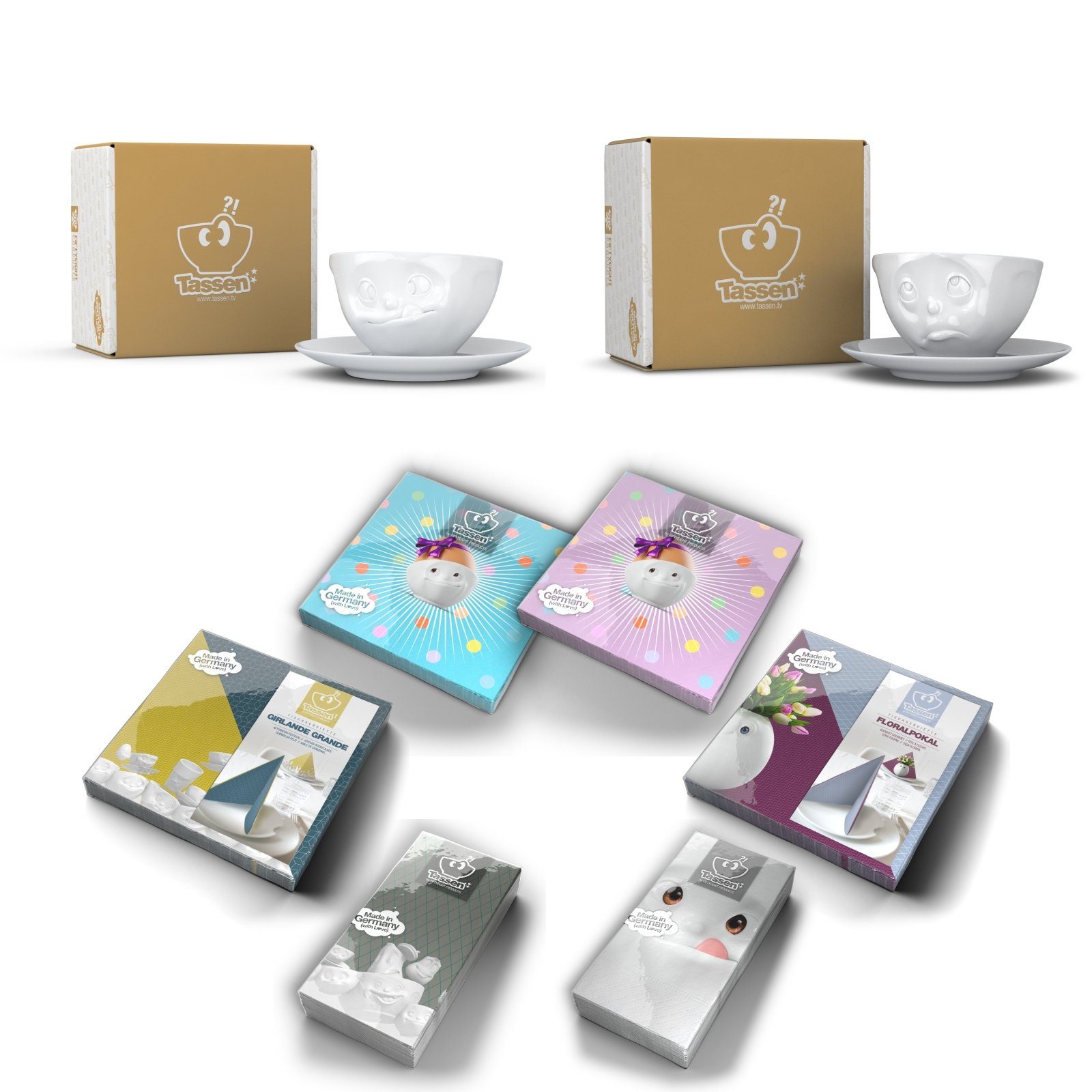 FIFTYEIGHT PRODUCTS Tasse Tassen-Set 2-tlg. - jeweils 200 ml + Servietten, 1-tlg.