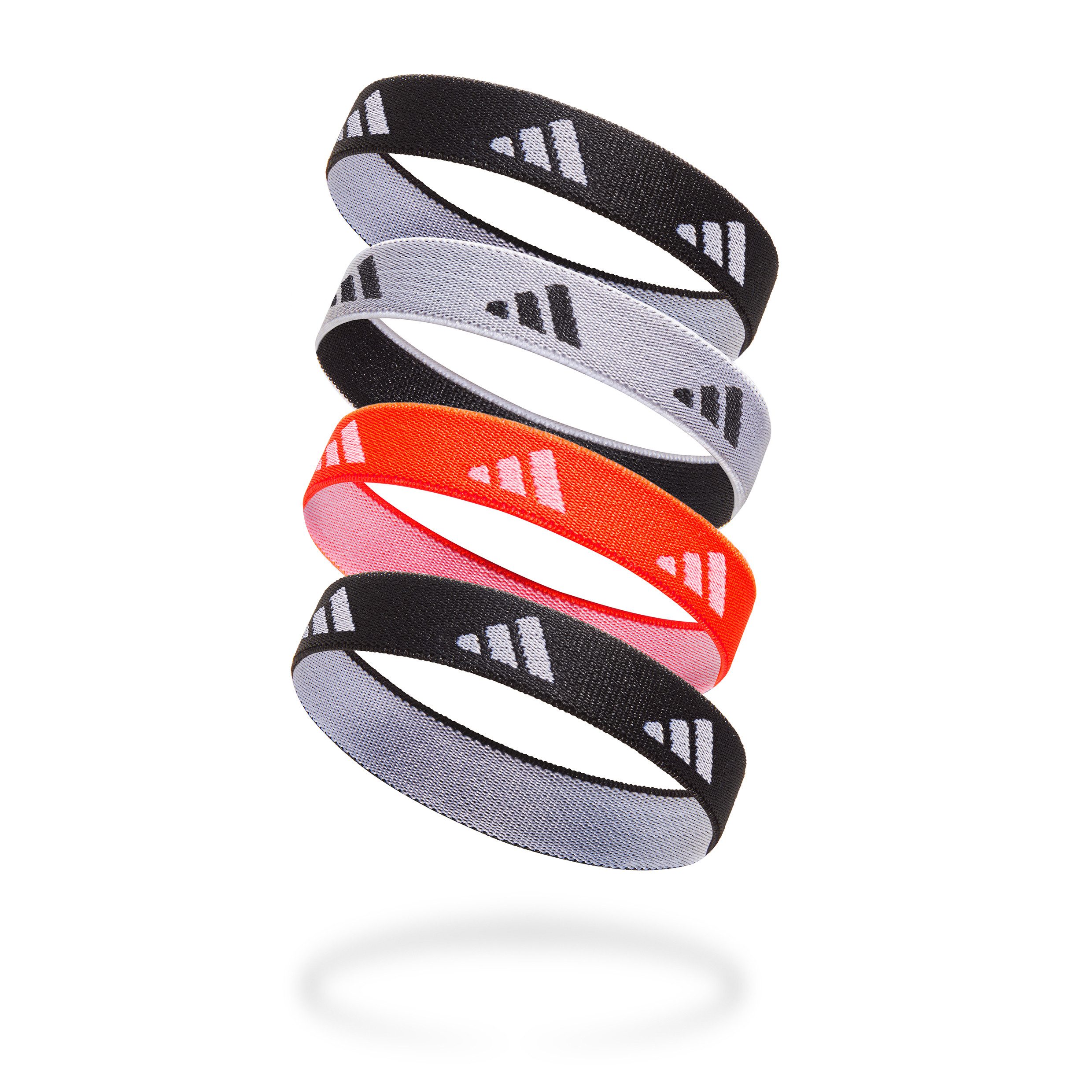 adidas Performance Haargummi Adidas Hair Ties - Black, White, Solar Red, 4-tlg., Leicht & dehnbar für maximalen Komfort