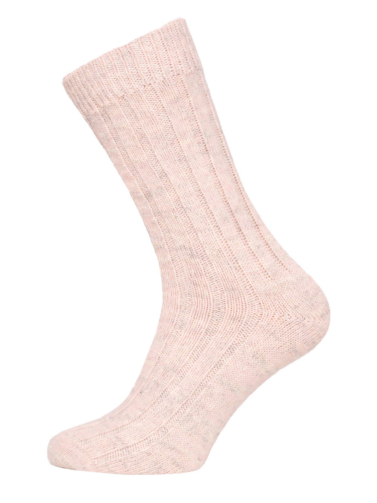 HomeOfSocks Socken Melierte Wollsocken aus 75% Wolle (Schurwolle) (Paar, 1 Paar) Dünne und warme Wollsocken mit 75% Wollanteil Pink