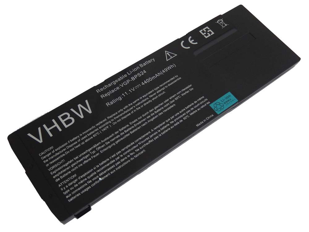 vhbw passend für Sony Vaio VPC-SD Series, VPC-SD400C CN1, VPC-SD47EC, Laptop-Akku 4400 mAh