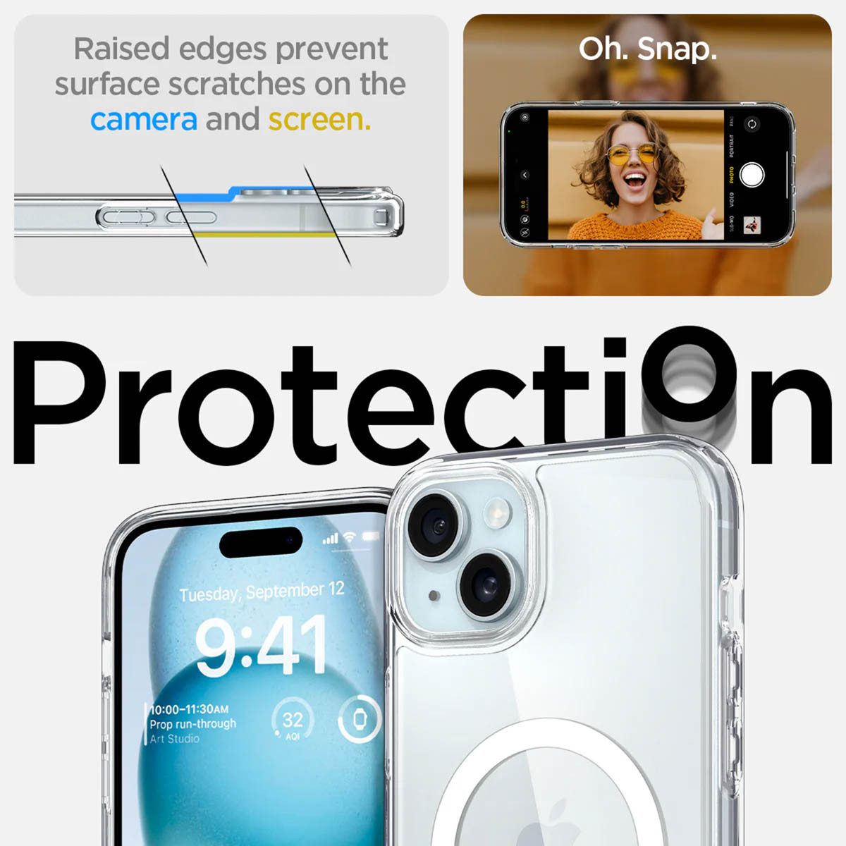 Spigen Backcover Spigen Ultra Hybrid Backcover MagSafe Apple iPhone 15 - White