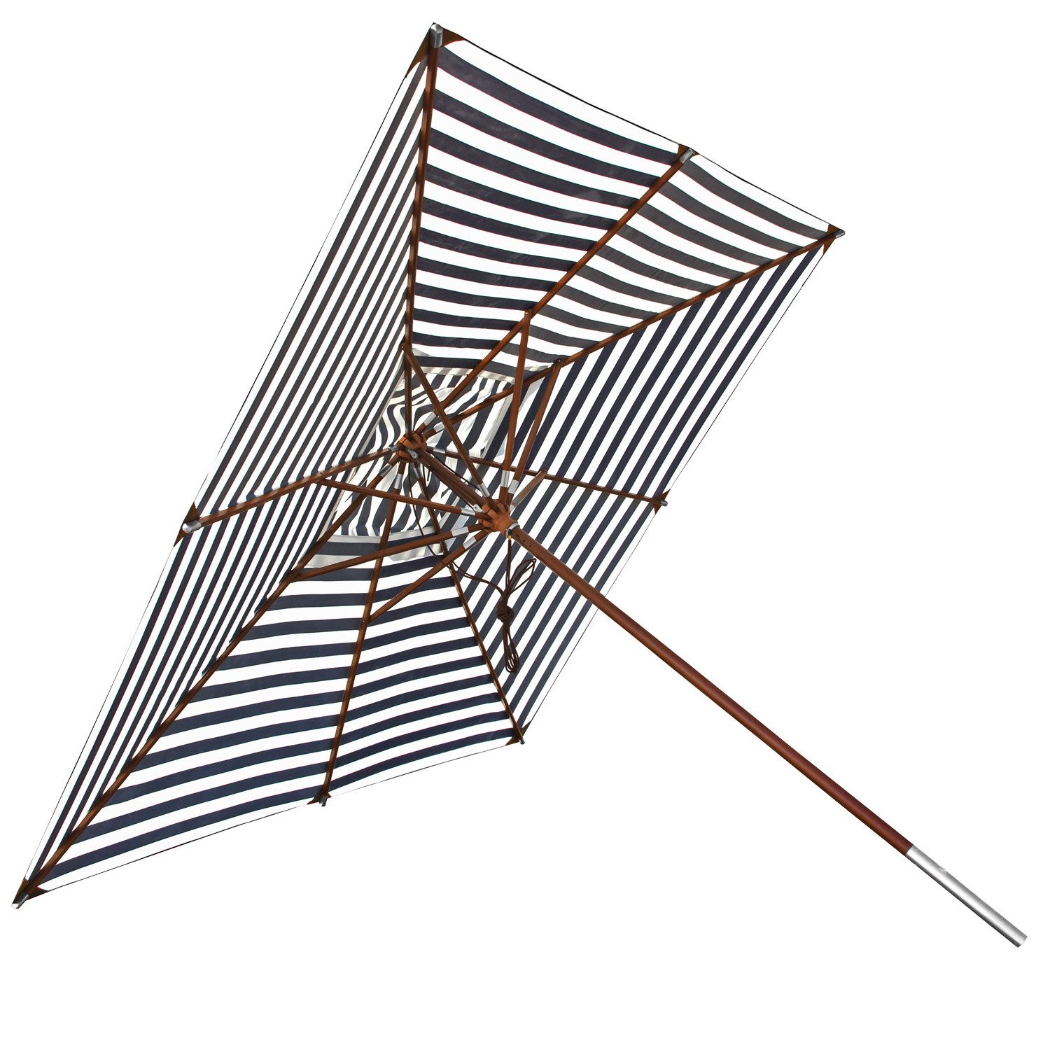 anndora-sonnenschirm Sonnenschirm Sonnenschirm 3 x 3 Meter eckig blau weiß gestreift, wasserabweisender Stoff - integriertes Winddach - höhenverstellbar