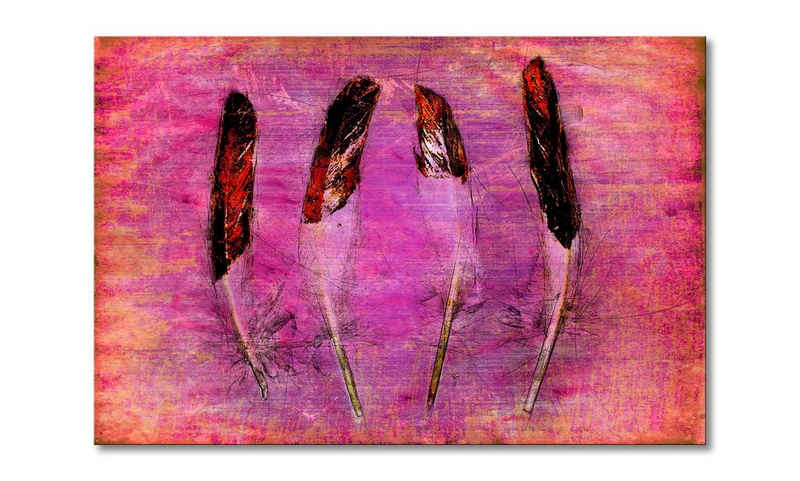 WandbilderXXL Leinwandbild Feathers and Pink, Ferdern (1 St), Wandbild,in 6 Größen erhältlich