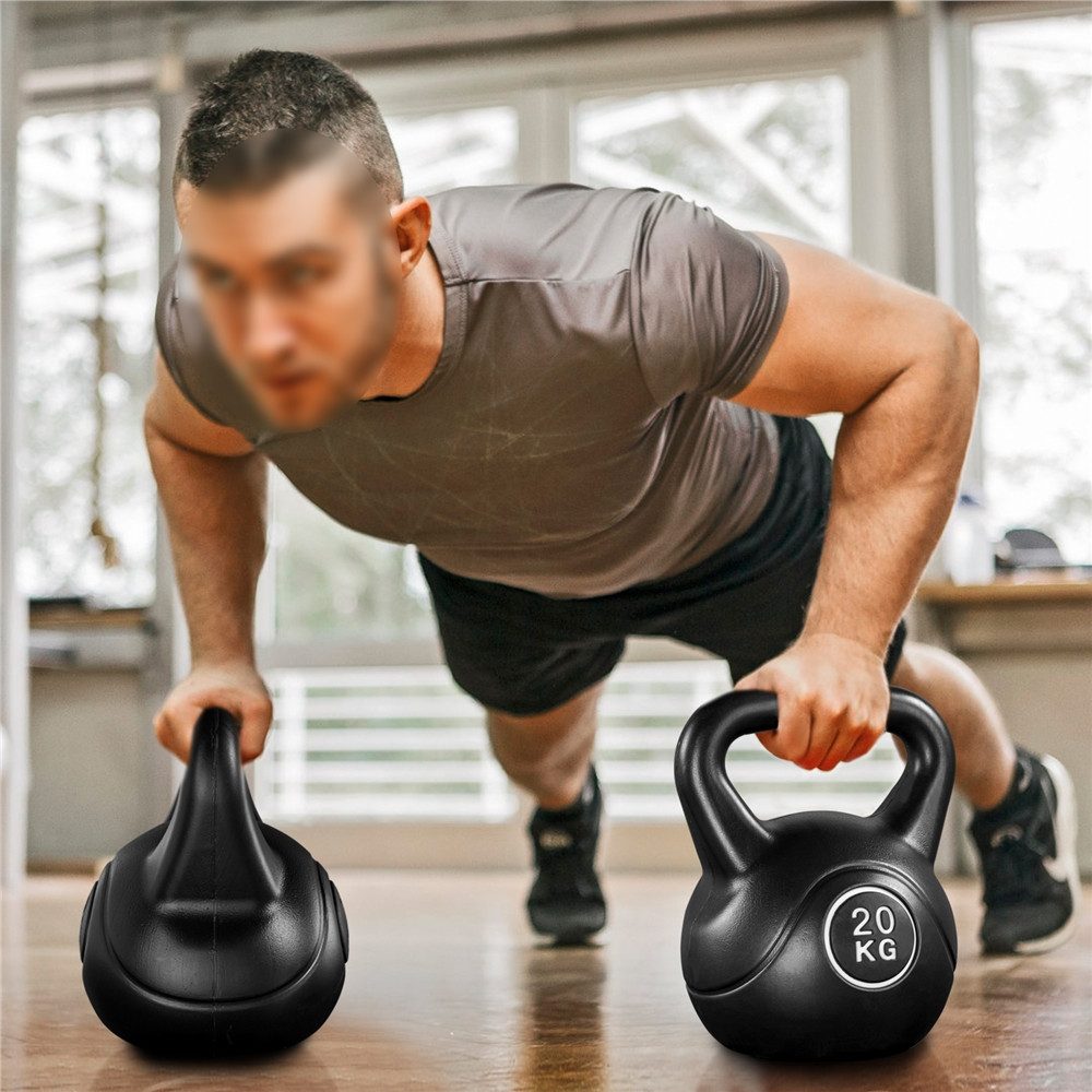 Yaheetech Kettlebell 6/8/10/12/16/20 kg, Kugelhantel Kunststoff Schwunghantel für Krafttraining