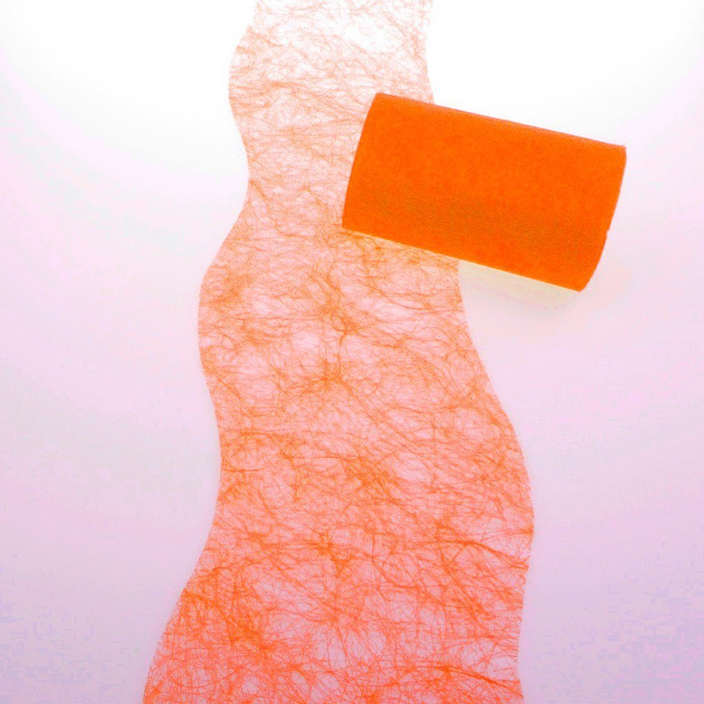 Deko AS Tischläufer Sizoflor Tischband Wellenschnitt orange ca. 12,5 cm Rolle 25 Meter 60W