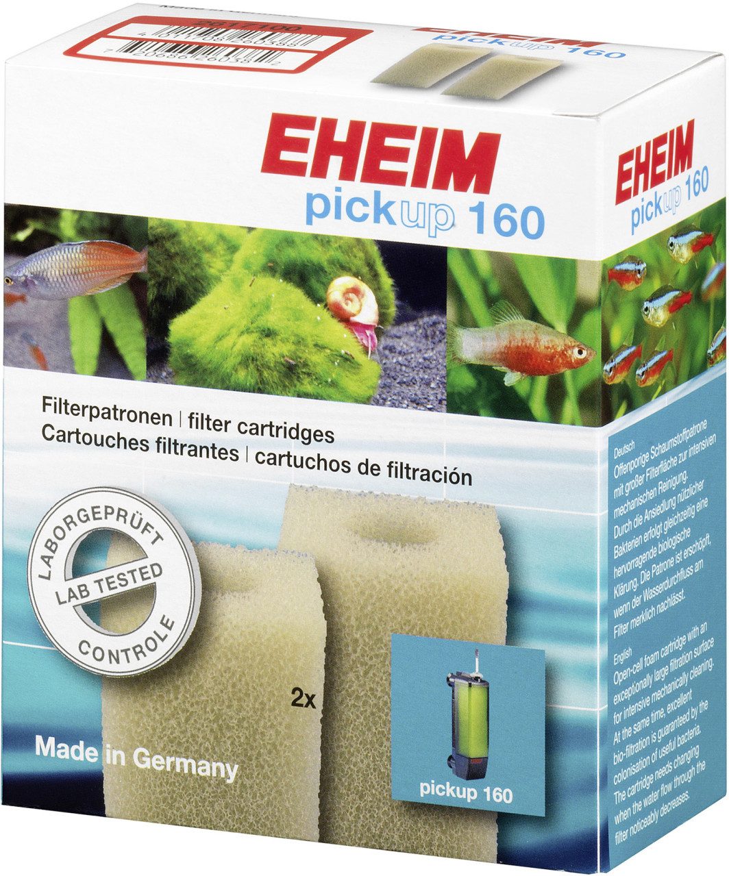 Aquariumfilter Eheim Filterpatrone für Pickup 160 2 Stück