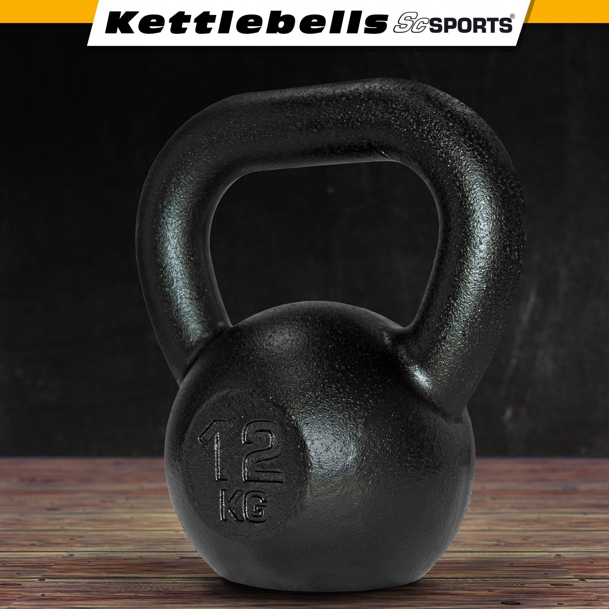 ScSPORTS® Kettlebell 12 Kugelhantel Schwunghantel kg Gusseisen Kugelgewicht