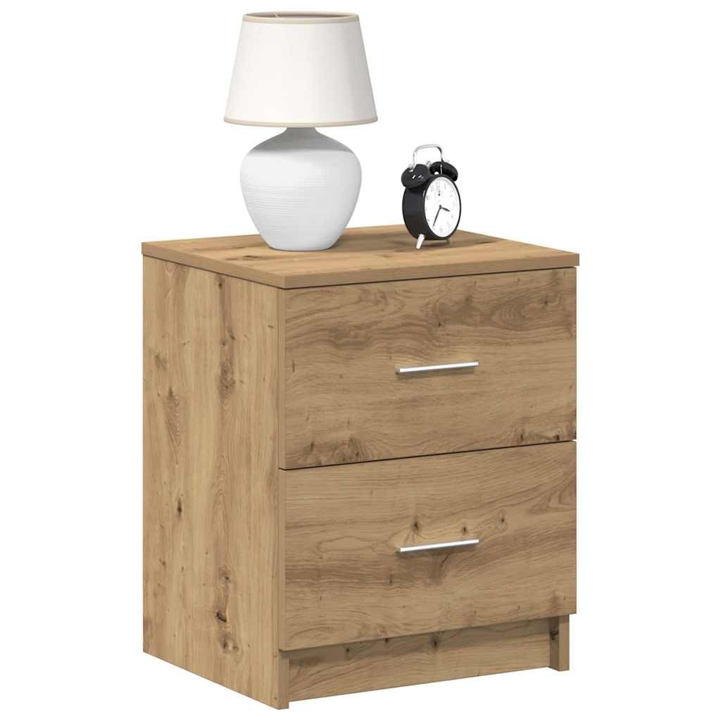 vidaXL Nachttisch NA Nachttische2er Set mit 2 Schubladen Artisan-Eiche 40x36x50 cm