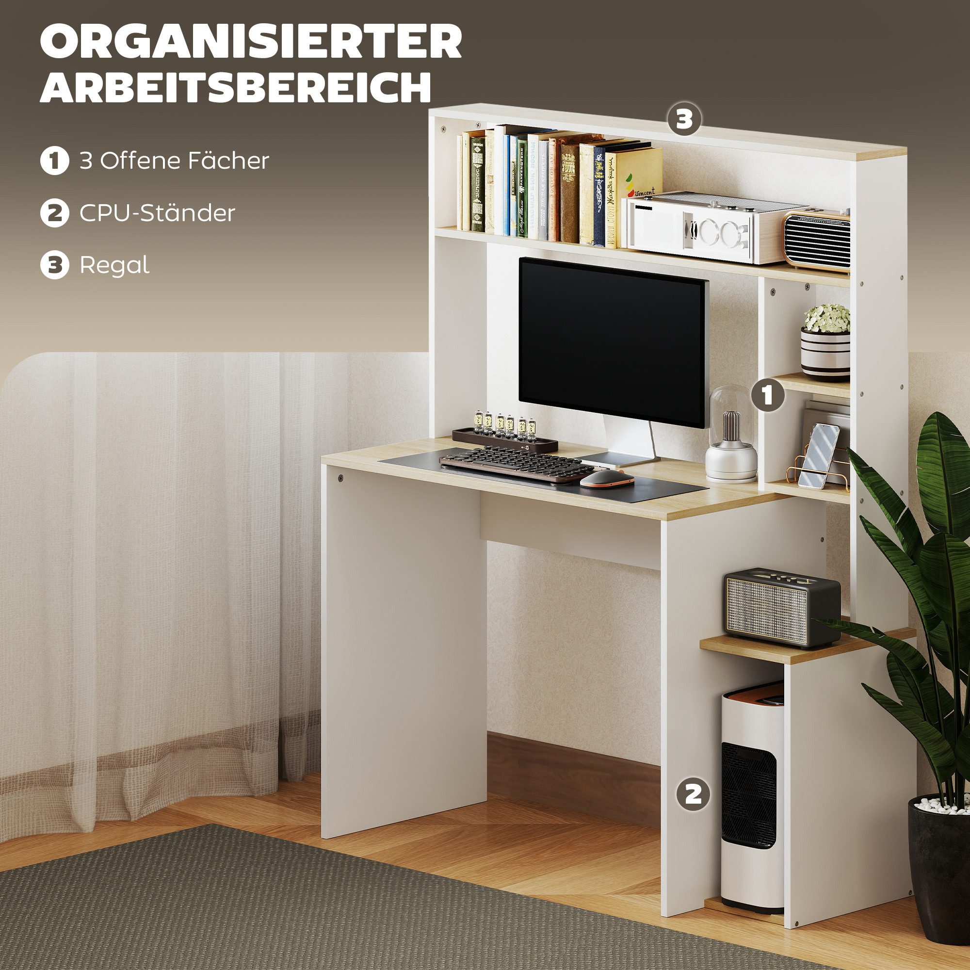 DOPWii Schreibtisch Computertisch, Schreibtisch mit offenen günstig online kaufen