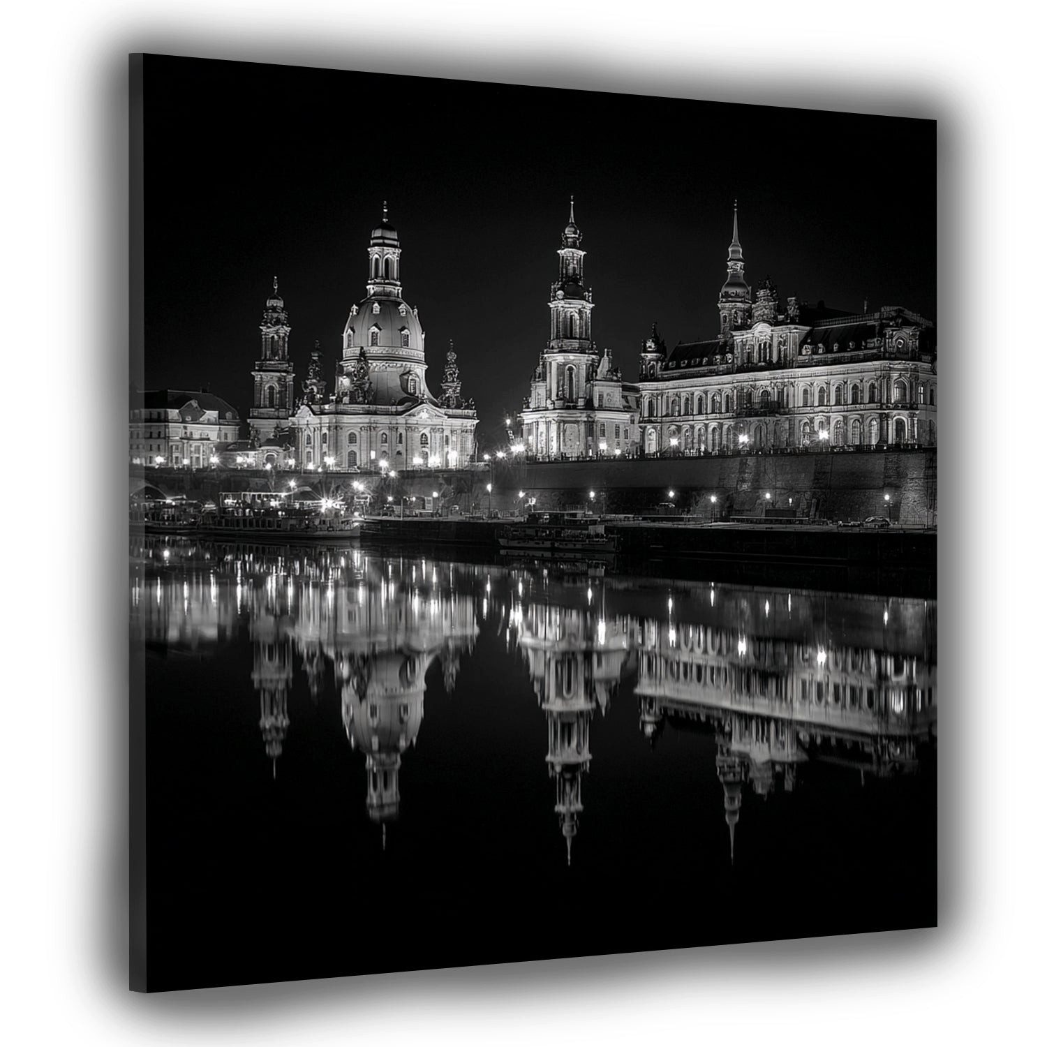 Artedinoi Leinwandbild Altstadt Skyline Dresden schwarz weiß Leinwandbild Wandbild Kunstdruck, Dresdner Altstadt-Skyline, S/W