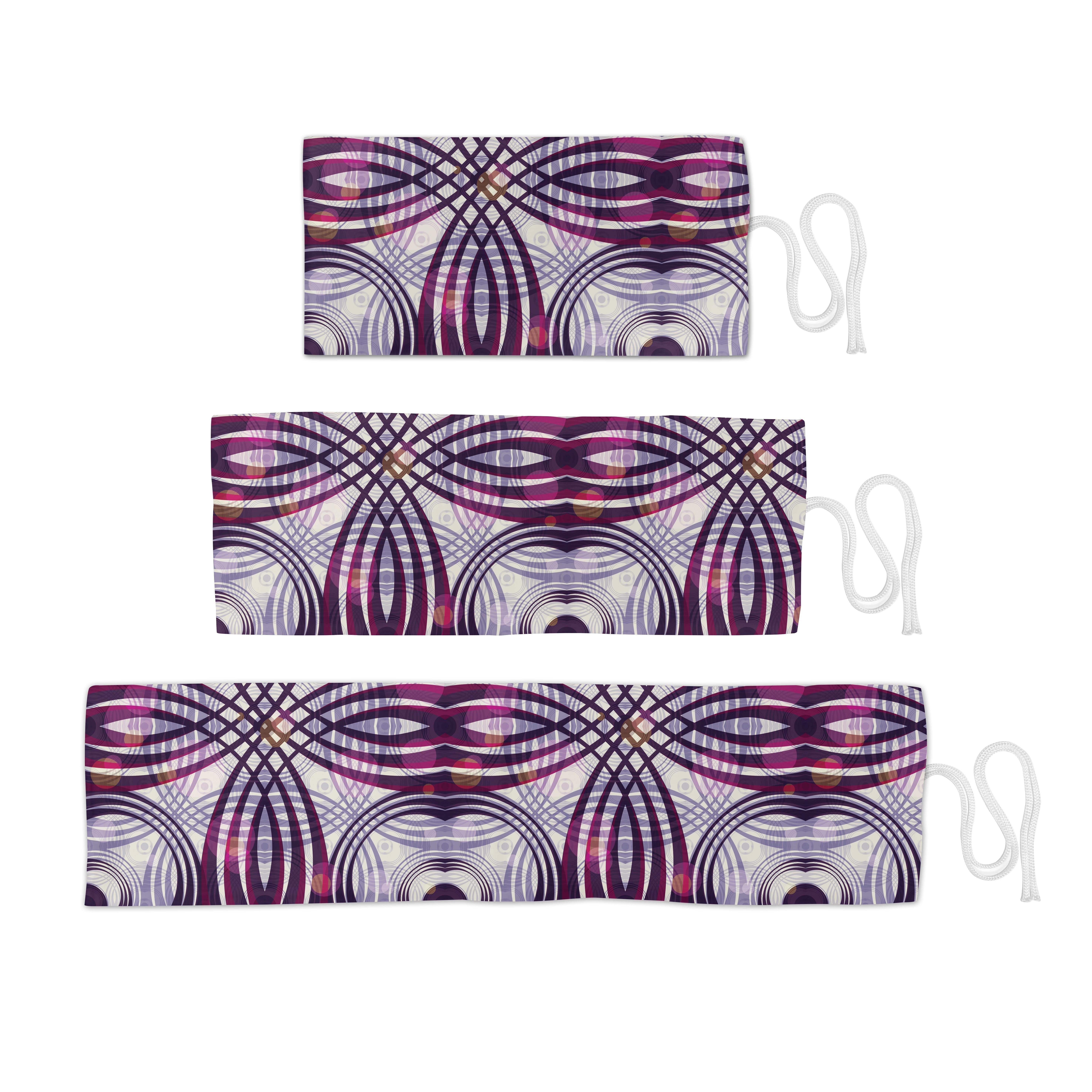 Geometrische und Segeltuch Federmäppchen Lavendel Plum tragbar Organizer, Kreis Jahrgang Streifen Abakuhaus Stiftablage langlebig