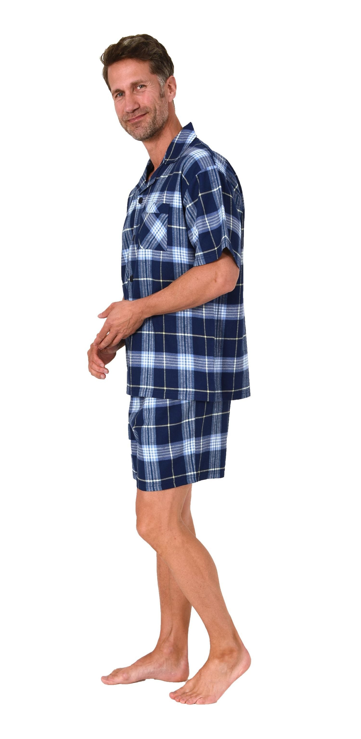 Normann Pyjama Normann Herren Flanell kurzarm Schlafanzug Shorty – auch in günstig online kaufen
