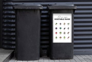 MuchoWow Wandsticker Lebensmittel - Gemüse - Küche - Lebensmittel (1 St), Mülleimer-aufkleber, Mülltonne, Sticker, Container, Abfalbehälter