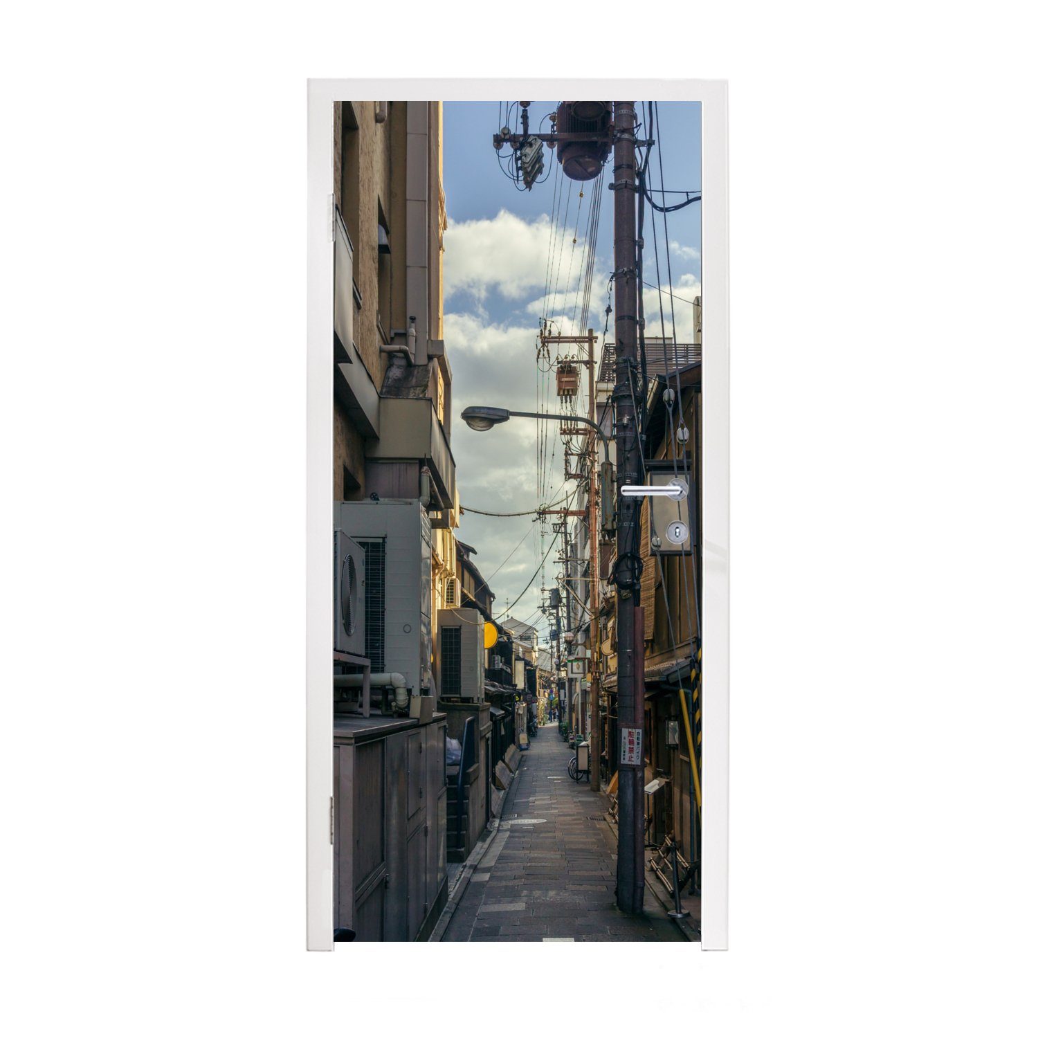 MuchoWow Türtapete Kleine Gasse, Matt, bedruckt, (1 St), Fototapete für Tür, Türaufkleber, 75x205 cm