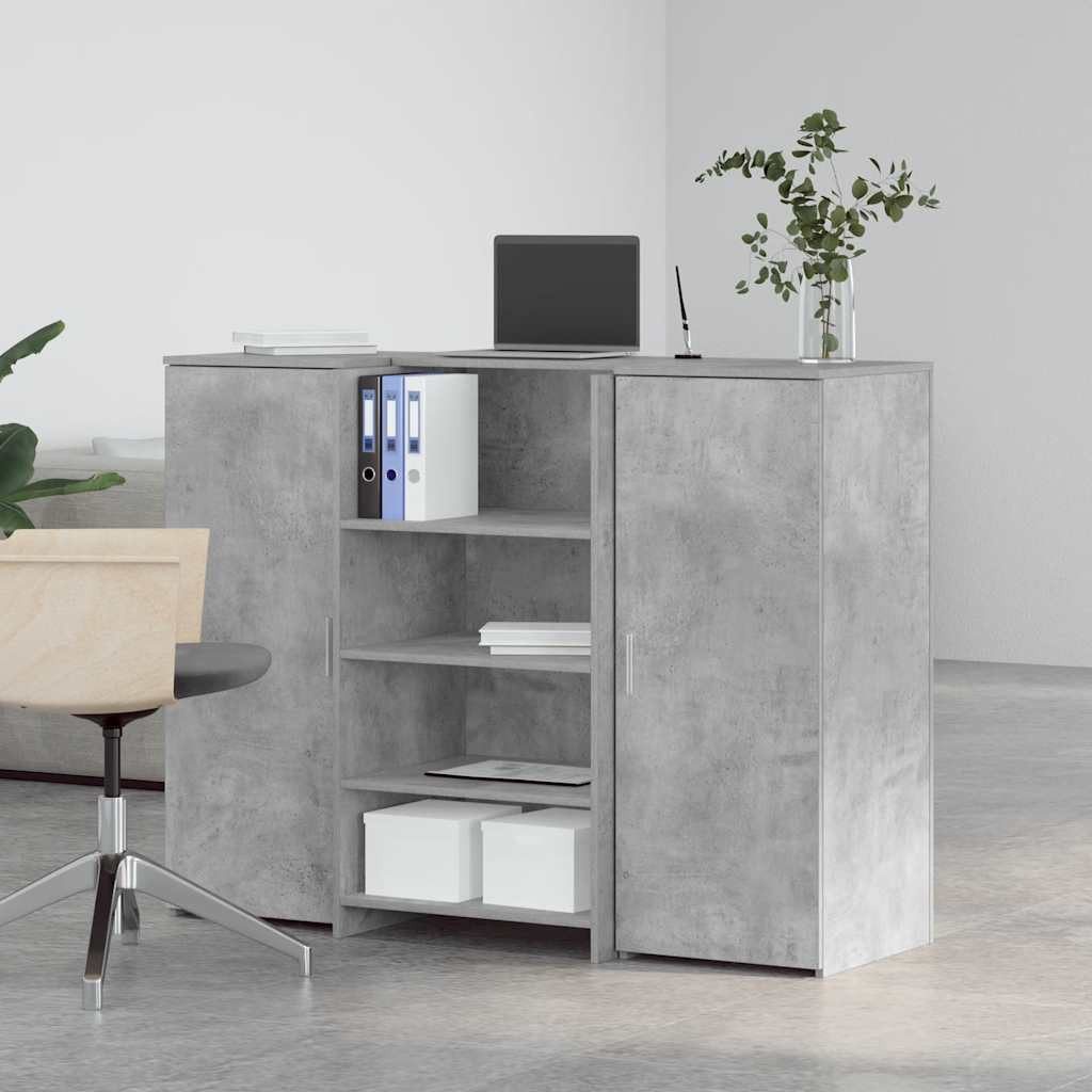 vidaXL Schreibtisch Empfangstheke Betongrau 135x50x103,5 cm Holzwerkstoff