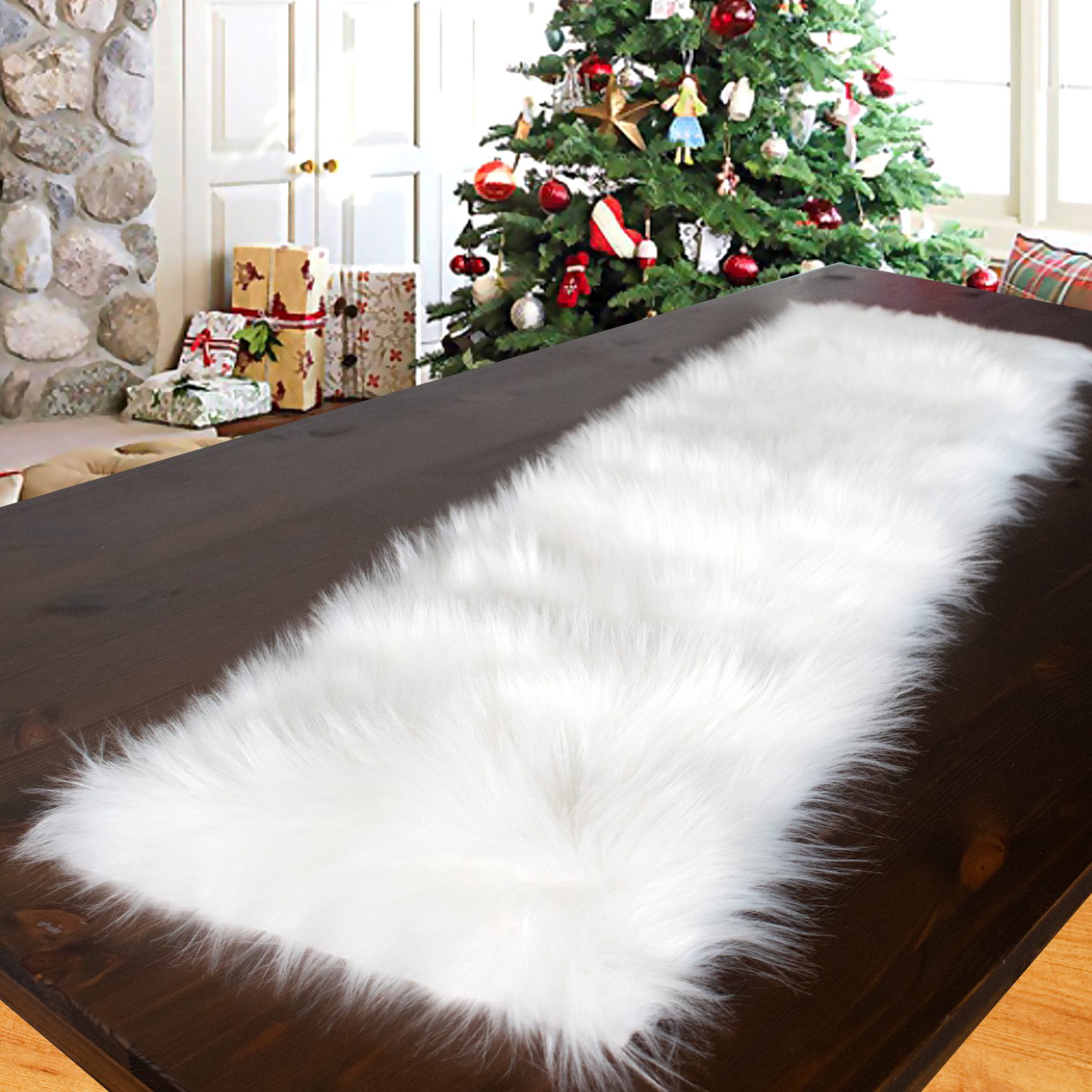 Delindo Lifestyle Tischläufer Fell, Tischdecke zu Weihnachten, 30x120 cm, w günstig online kaufen