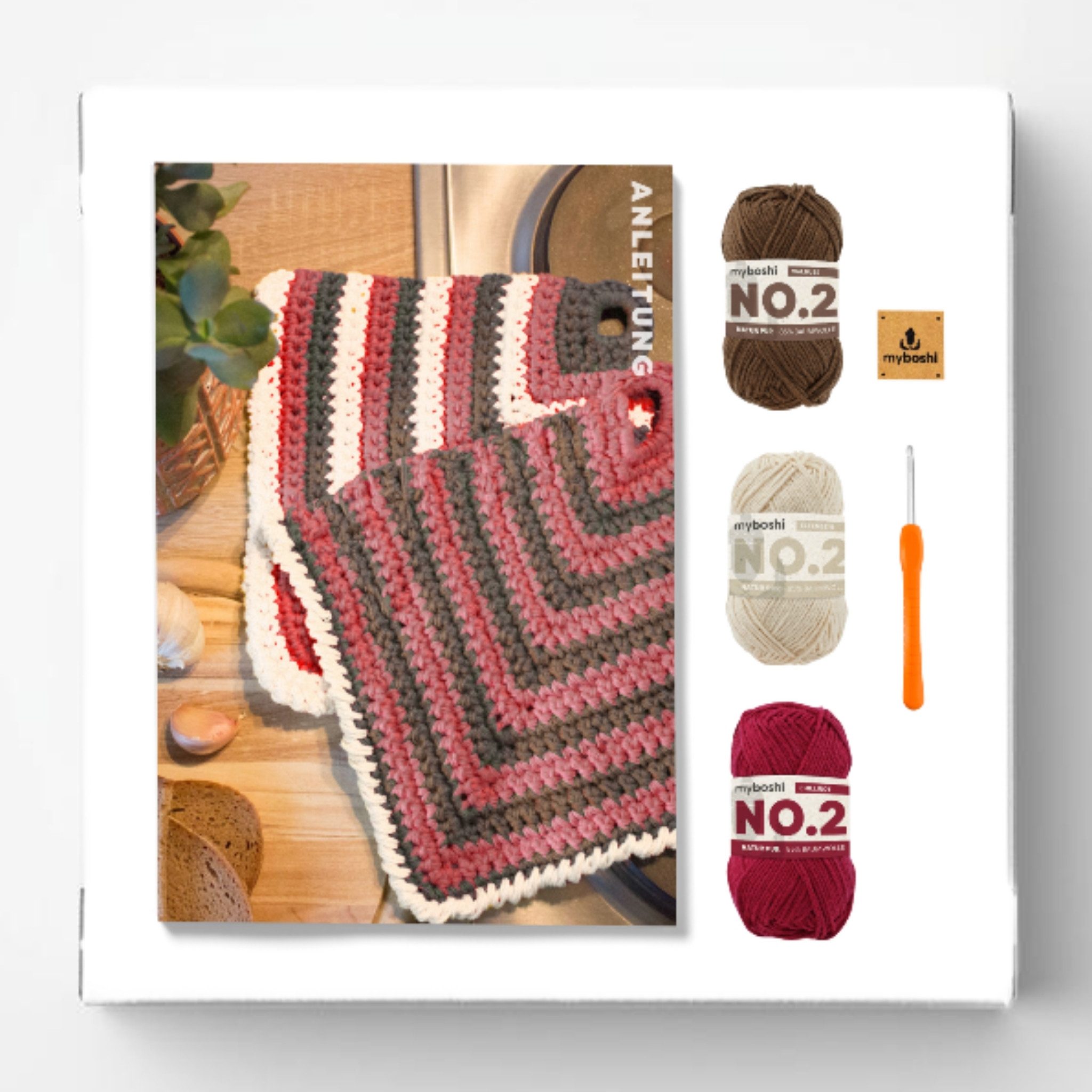 myboshi Kreativset Häkelset Topflappen Tonami No.2 Wolle Nadel, (1-tlg)