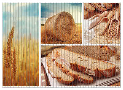 Schaum-Badematte Weizen und Mehl Vom Korn zum Brot Wallario, Höhe 5.5 mm, rutschhemmend, geeignet für Fußbodenheizungen, Polymer-Schaum, rechteckig