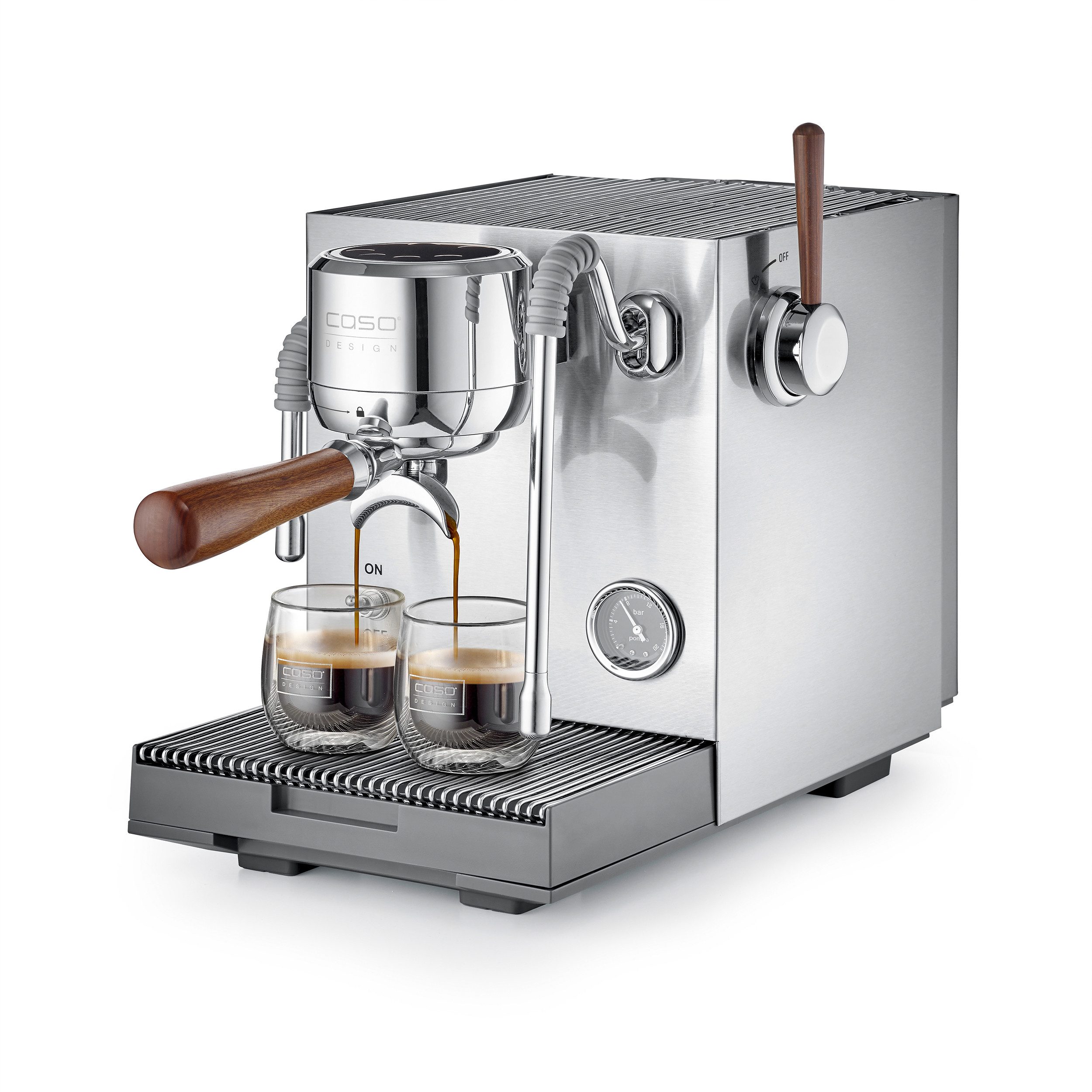Caso Siebträgermaschine EspressoGourmet Advanced, 3000 Watt, 19 bar Ulka-Pumpe, Vorbrühfunktion