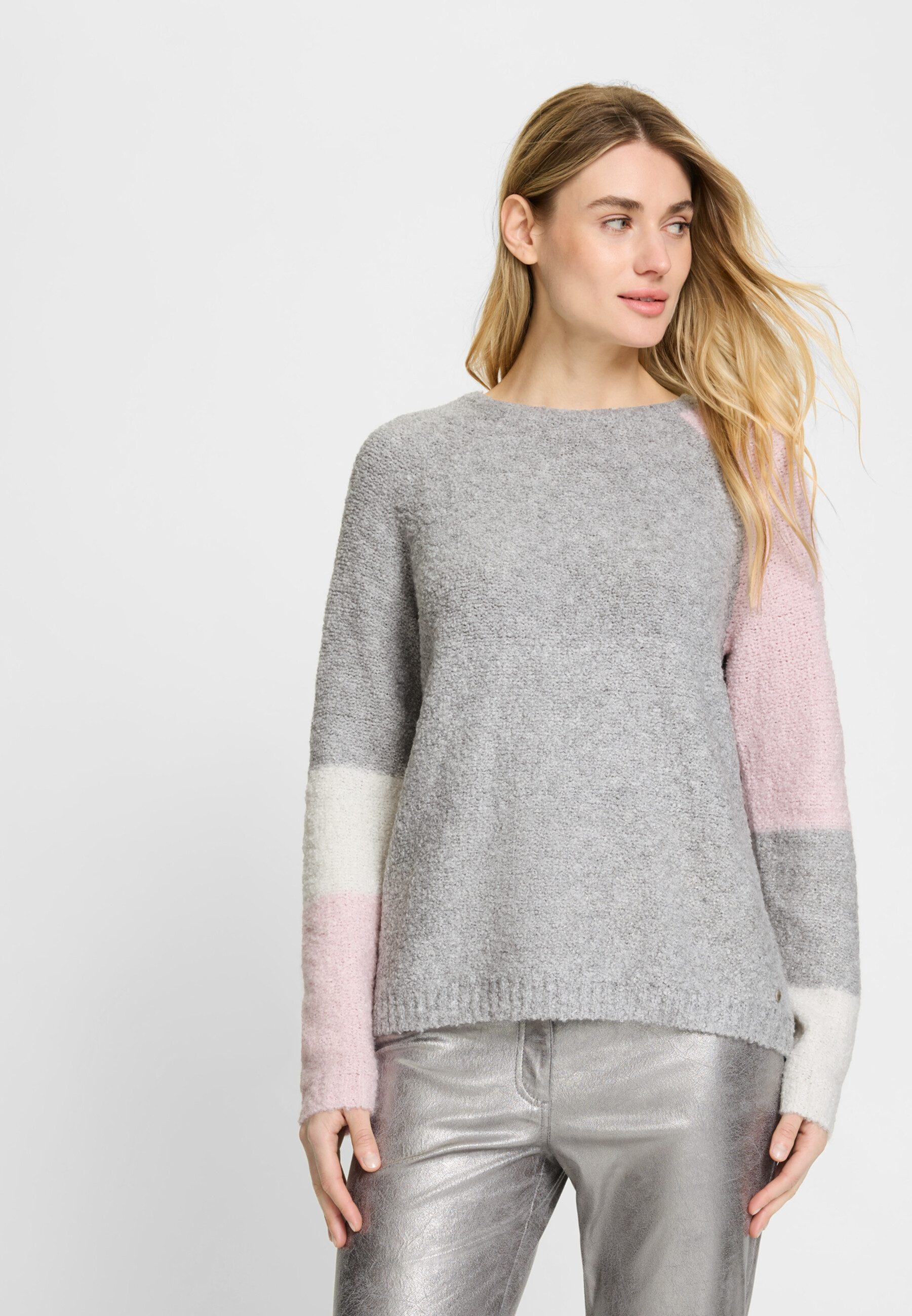 Olsen Strickpullover Pullover mit Colorblocking