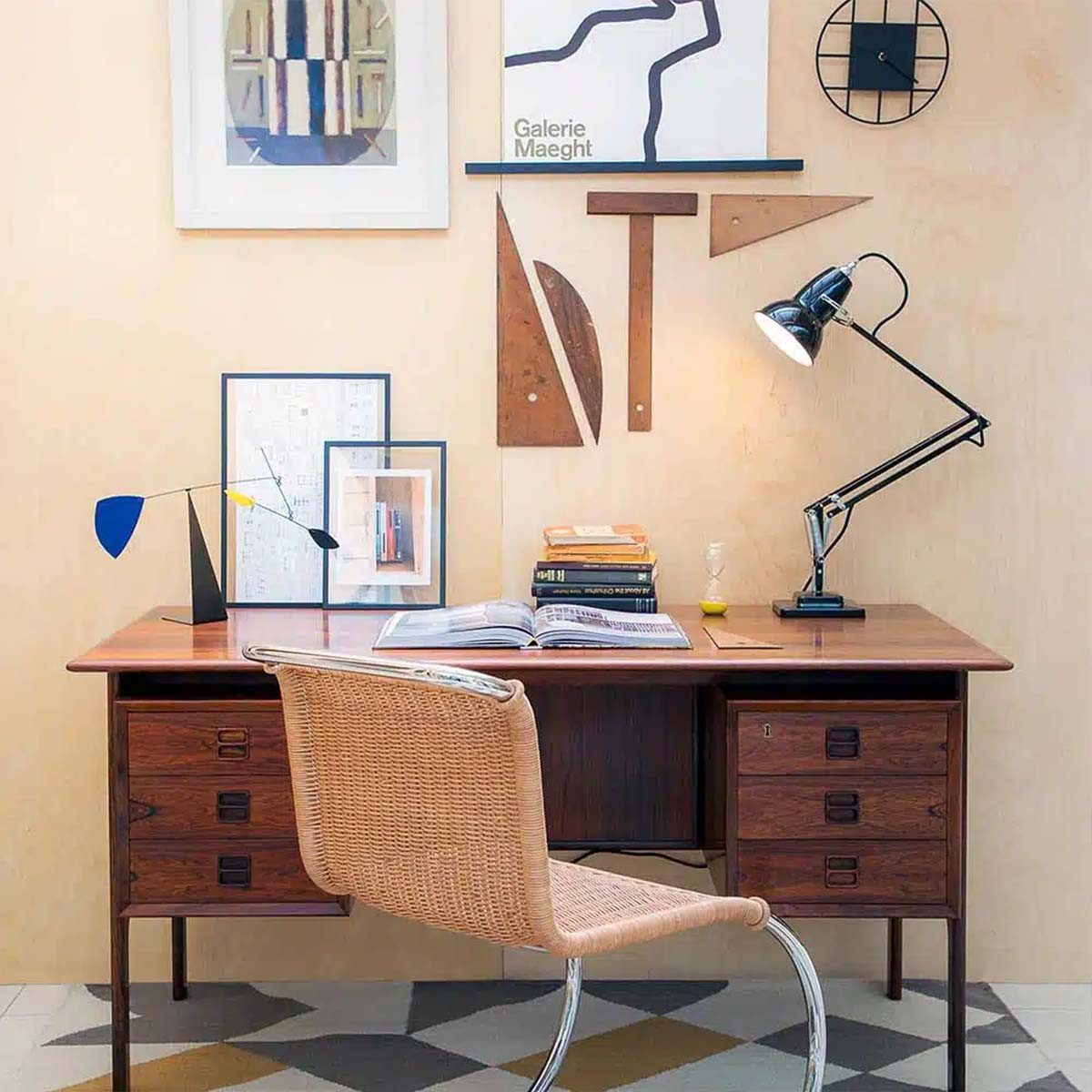 Anglepoise Schreibtischlampe Original 1227 Tischleuchte, H: max. 91 cm, LED wechselbar, 2700K, Flexibler Arm, inkl. LED-Leuchtmittel