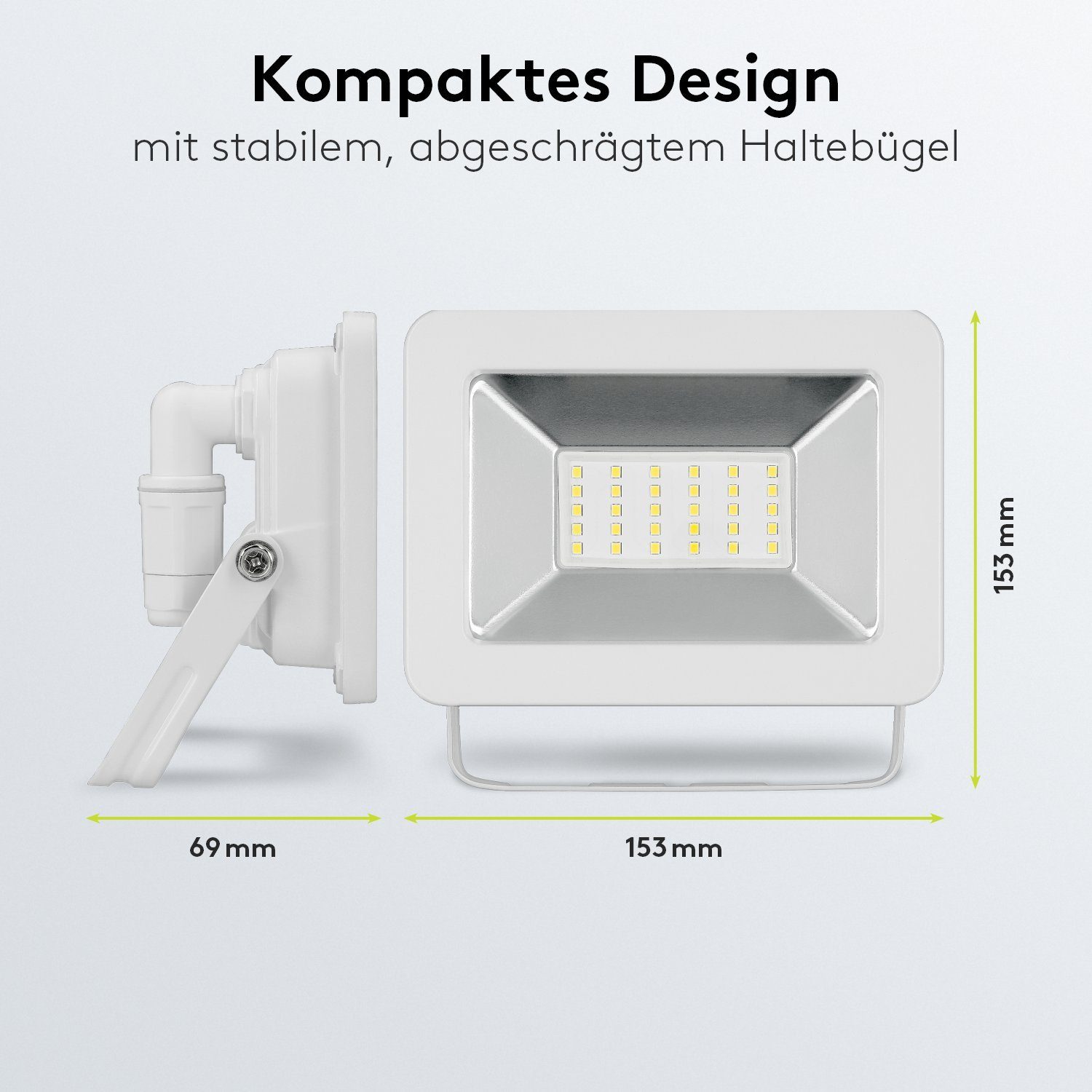 Goobay LED Flutlichtstrahler LED Außenstrahler 30 W Scheinwerfer, LED fest integriert, Neutralweiß, 4000 K / 2550 lm / M16 Kabelverschraubung / Weiß