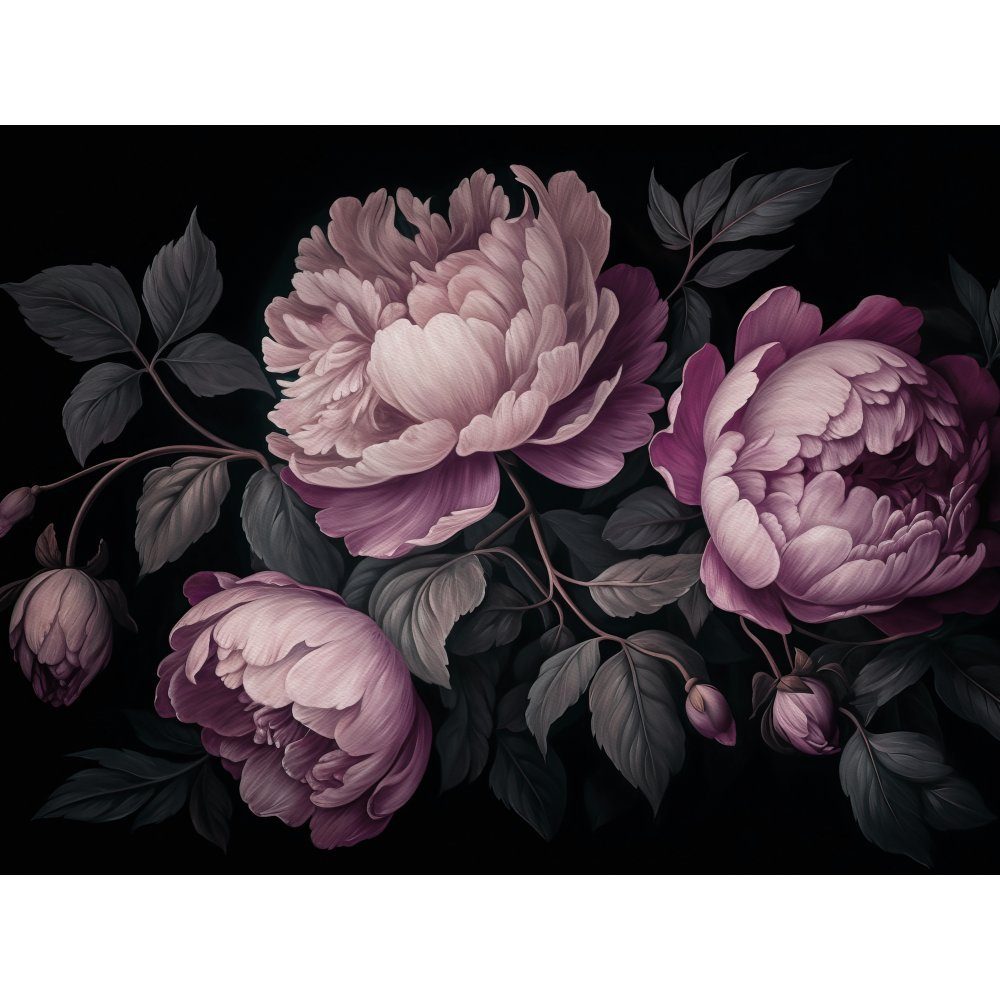 Platzset, raxxa Premium-Platzset"Düstere Romantik: Luxuriöses Blumenarrangement", raxxa, (Set, 2-St., Platzdecken)