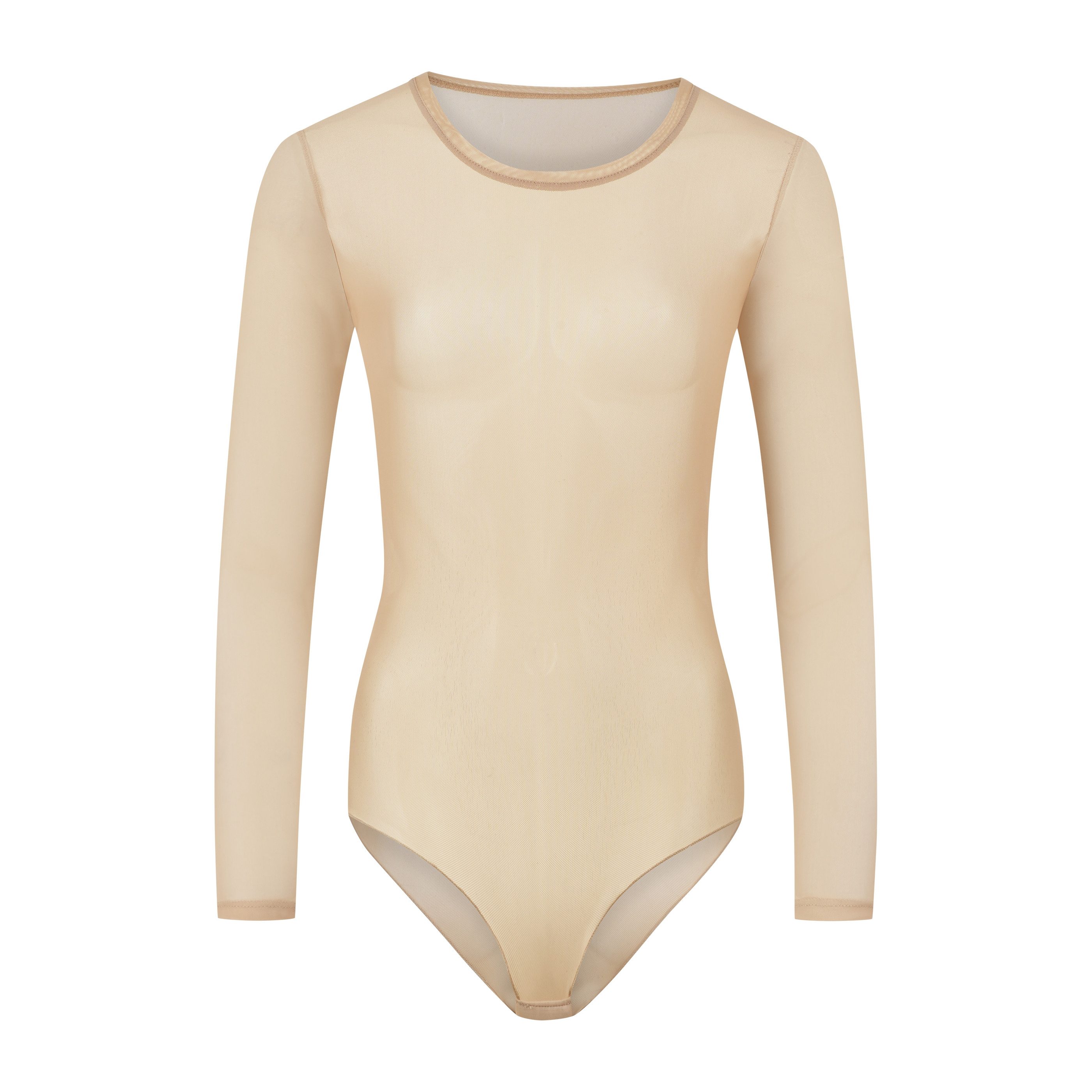 Evoni Body Damen Langarmbody transparent