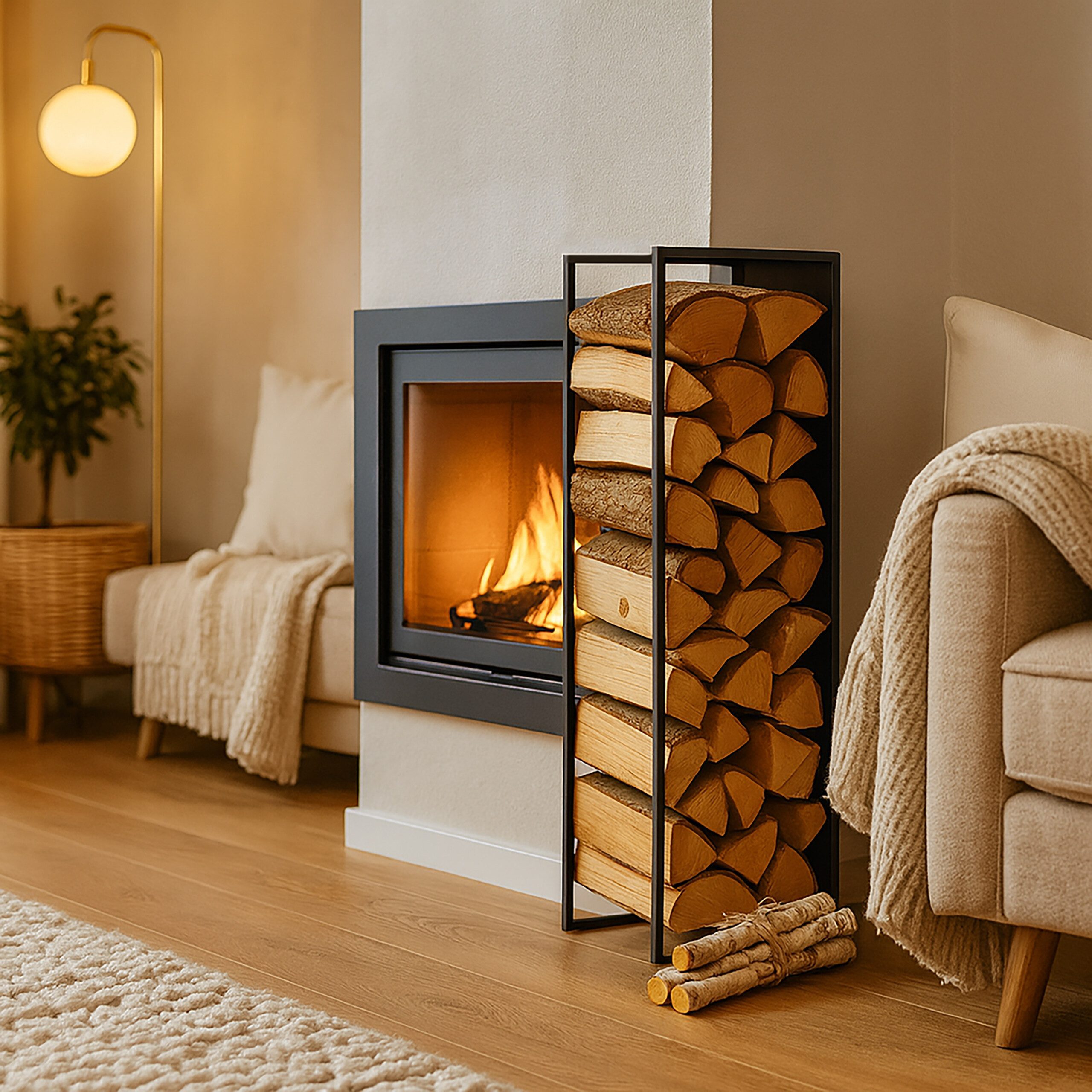 relaxdays Kaminholzregal Wandmontage, BxTxH:25x25x75 cm, (1-St), 75 cm – Bild 3 von 5