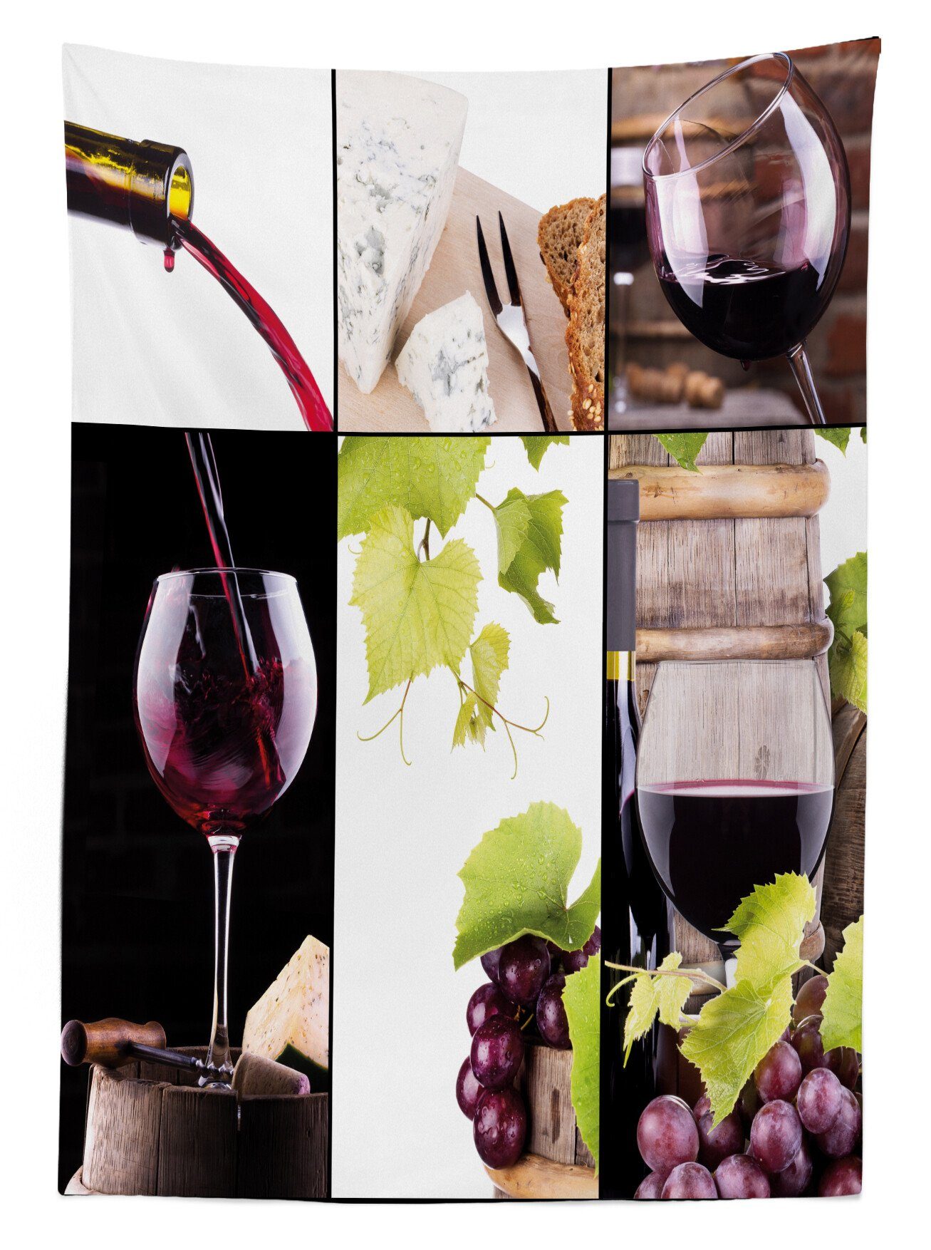 Themenorientierte Wein den Bereich Farbfest Tischdecke Abakuhaus Außen geeignet Für Klare Farben, Flasche Waschbar Weinglas