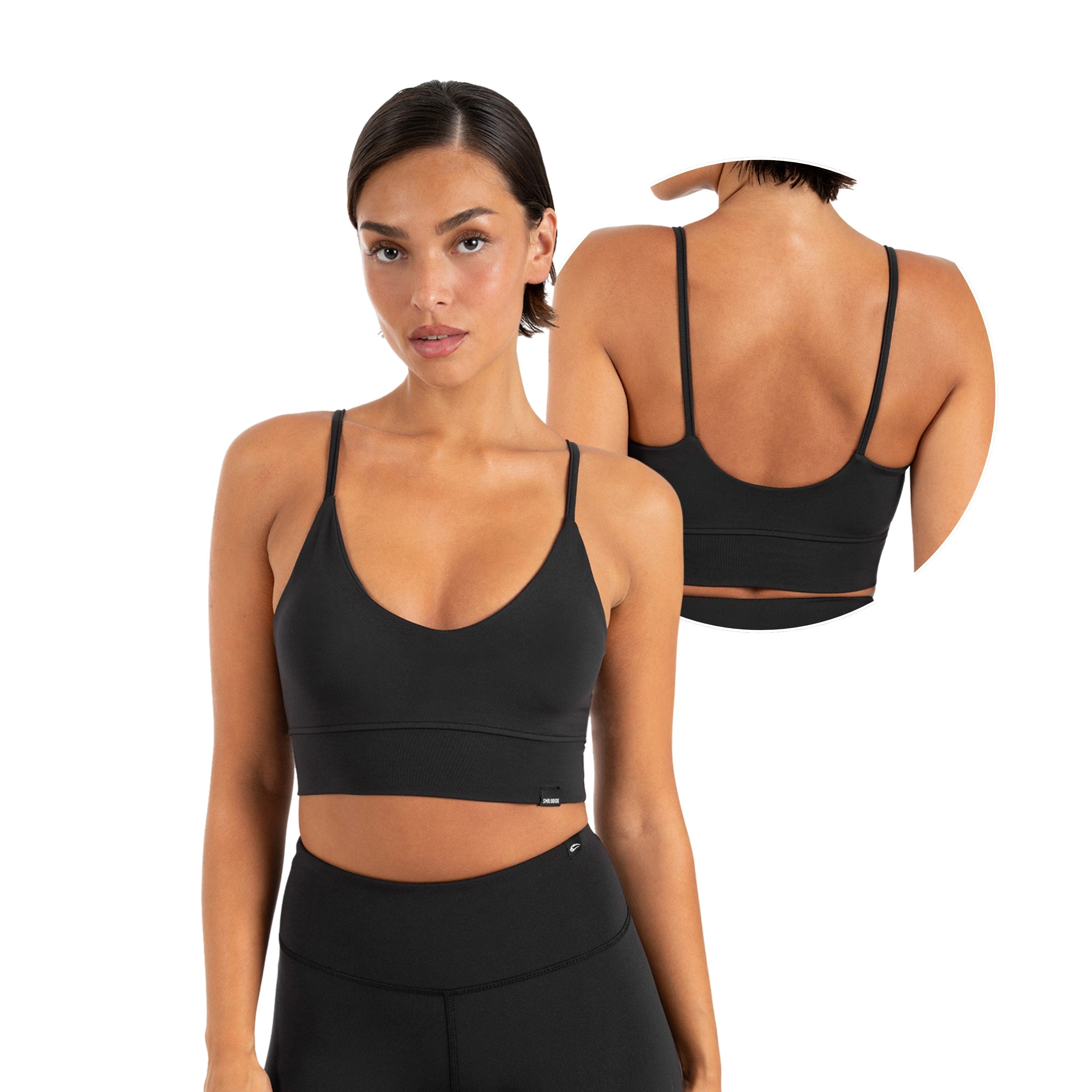 Smilodox Tanktop Lunara Damen, Croptop mit V-Ausschnitt, Shaped Fit, für Gym & Yoga Stretch, Shaping Fit, V-Neck, kurze Passform, Bewegungsfreiheit