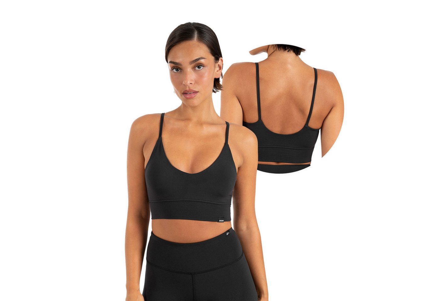 Smilodox Tanktop Lunara Damen, Croptop mit V-Ausschnitt, Shaped Fit, für Gym & Yoga Stretch, Shaping Fit, V-Neck, kurze Passform, Bewegungsfreiheit