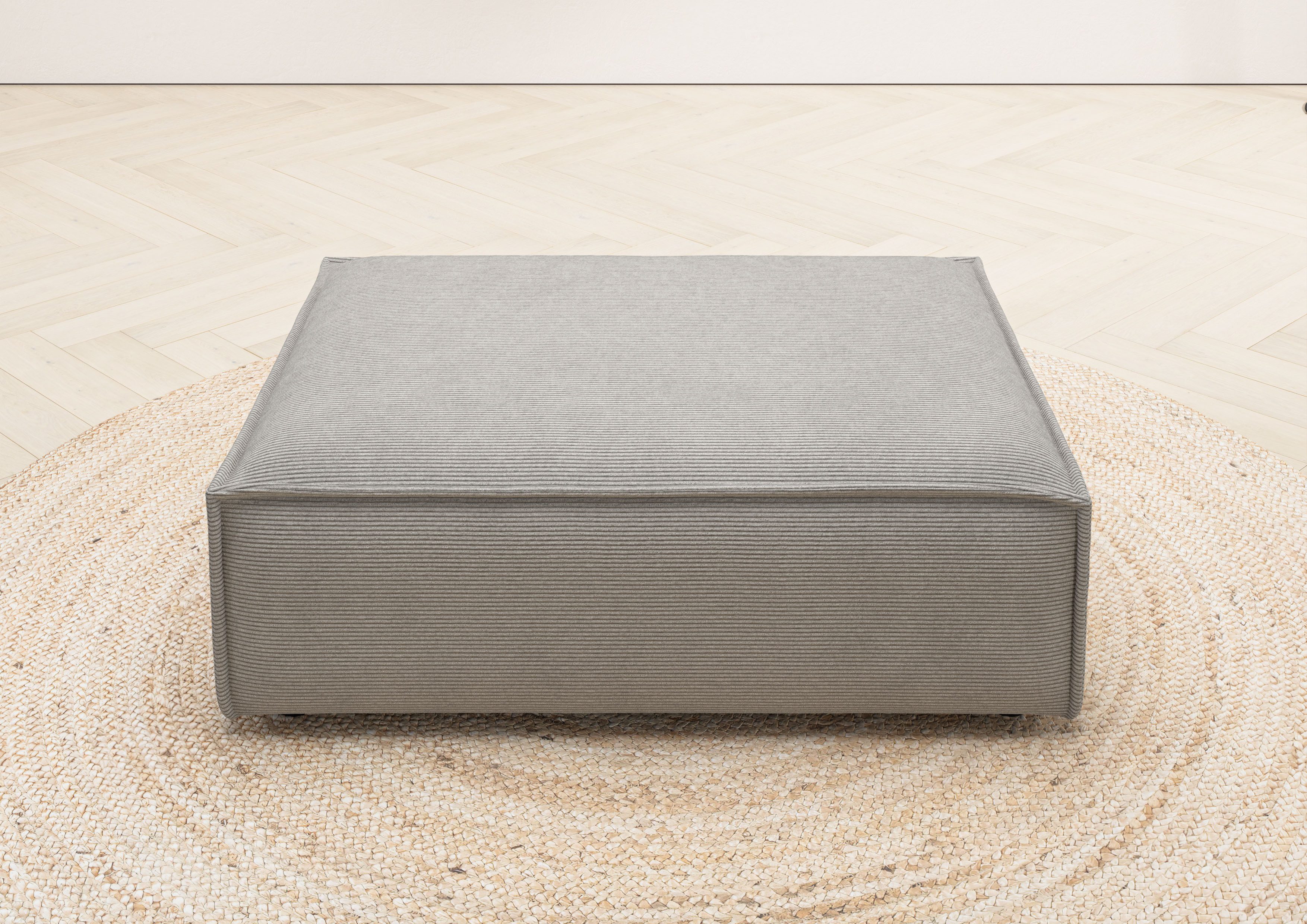 Places of Style Polsterhocker Watertown, XXL Hockerbank passend zum Sofa - ideal als Beistellmodul, erweiterbare Hockerbank mit weicher Polsterung