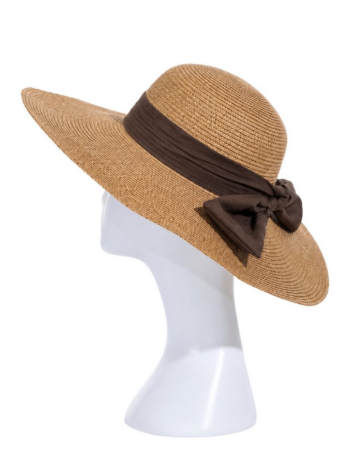 Brise Textil Sonnenhut Eleganter Damenhut mit Zierschleife – Sommer & Strand Breite Krempe für zusätzlichen Sonnenschutz