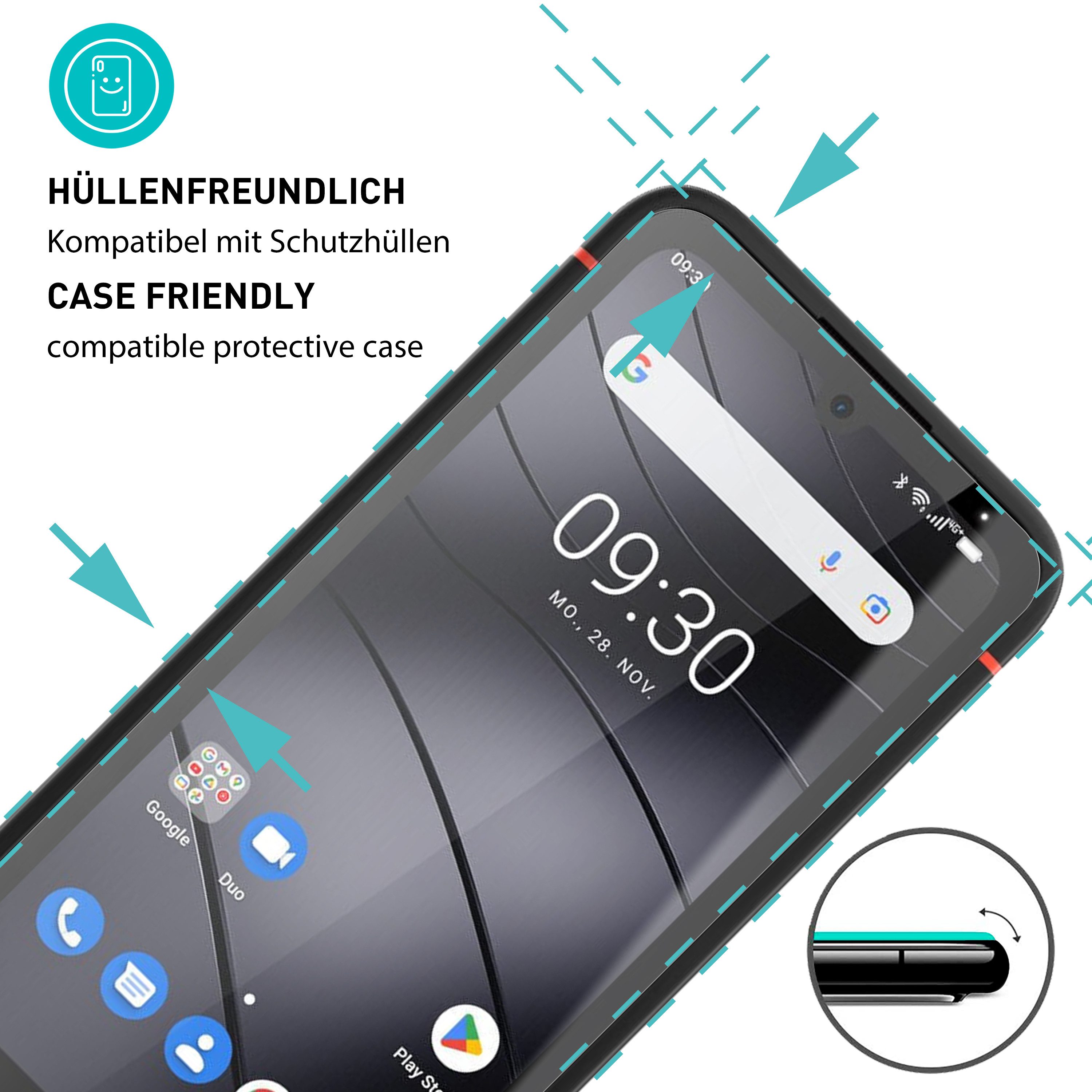 smartect Displayschutzglas Schutzglas Panzerfolie Klar für Gigaset GX4, Set, 3 Stück, Schutzfolie Glasschutz Bildschirm