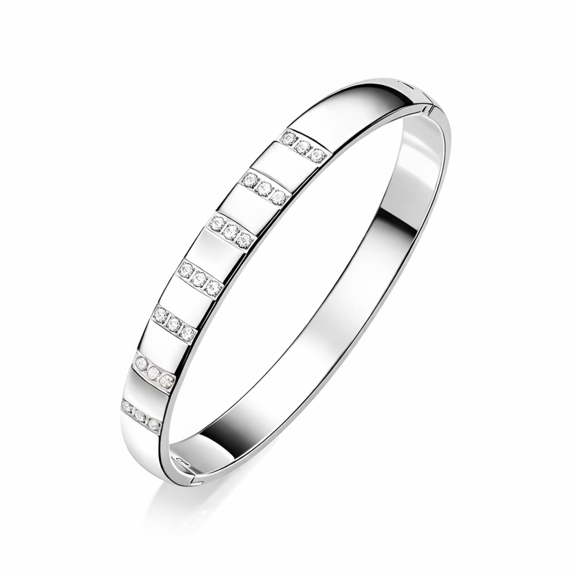 ROUGEMONT Armreif Massiver Damen Armreif 8mm Wasserfest 18K Gold Pure Grace, Wasserfest