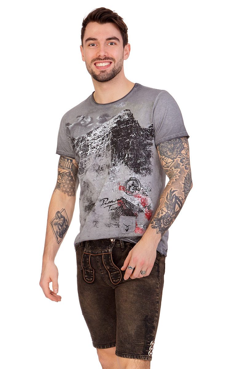 Trachtenshirt Trachtenshirt Herren - EBERHARD AUSTRIA - grau