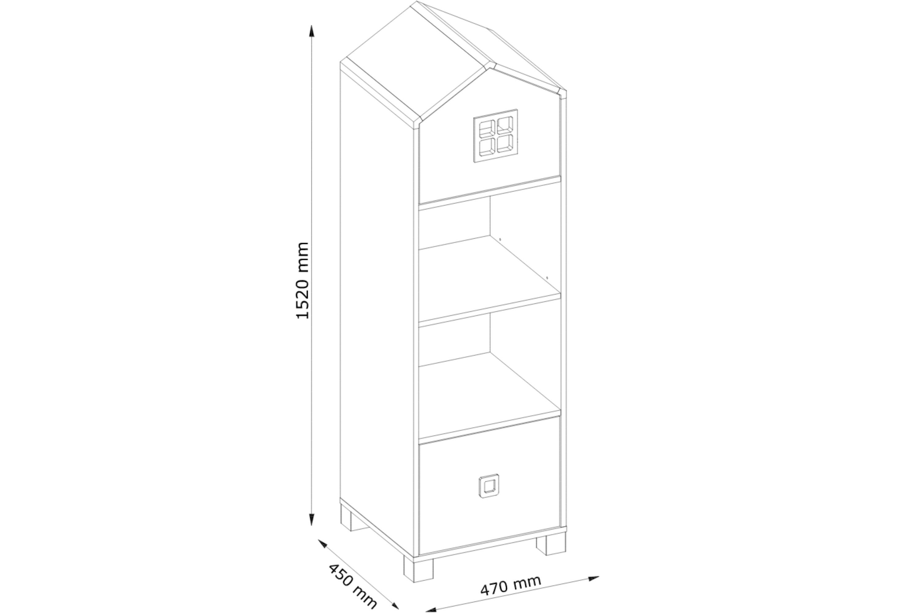 Hausform weiß mit Konsimo Standregale / Spielzeugablage Bücherregale Kinderregal Schublade, Einlegeböden Regal, Türen, mit grau MIRUM 3