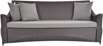 Krines Home Loungesofa Outdoor Sofa Wing Gartensofa Polyrattan Dreisitzersofa wetterfest, unempfindlich