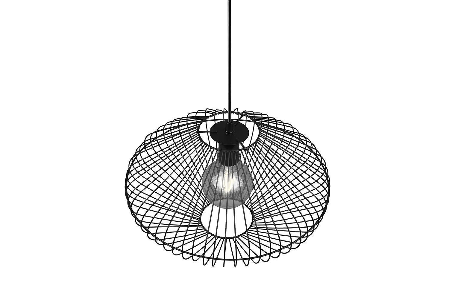 Reality Leuchten Pendelleuchte COBAIN, 1-flammig, Ø 38 x H 150 cm, Schwarz, Metall, Höhenverstellbar