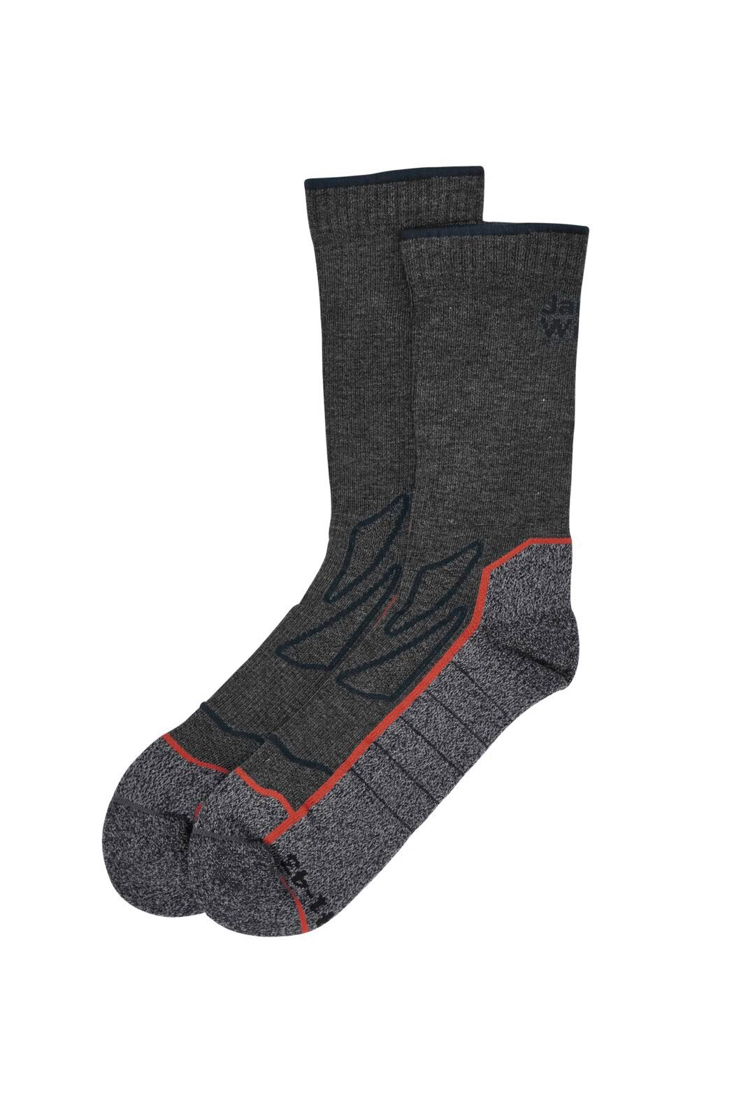 Jack Wolfskin Wandersocken Crew Vojo CL (geruchshemmend, schnelltrocknend) dunkelgrau - 1 Paar