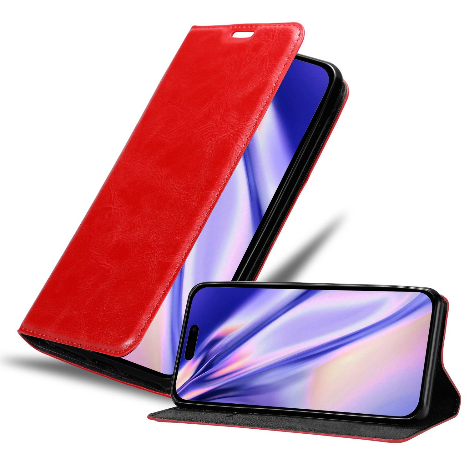 Cadorabo Handyhülle für iPhone 14 PRO Hülle Apple iPhone 14 PRO, Hülle Schutzhülle mit Standfunktion, Magnetverschluss und Kartenfach