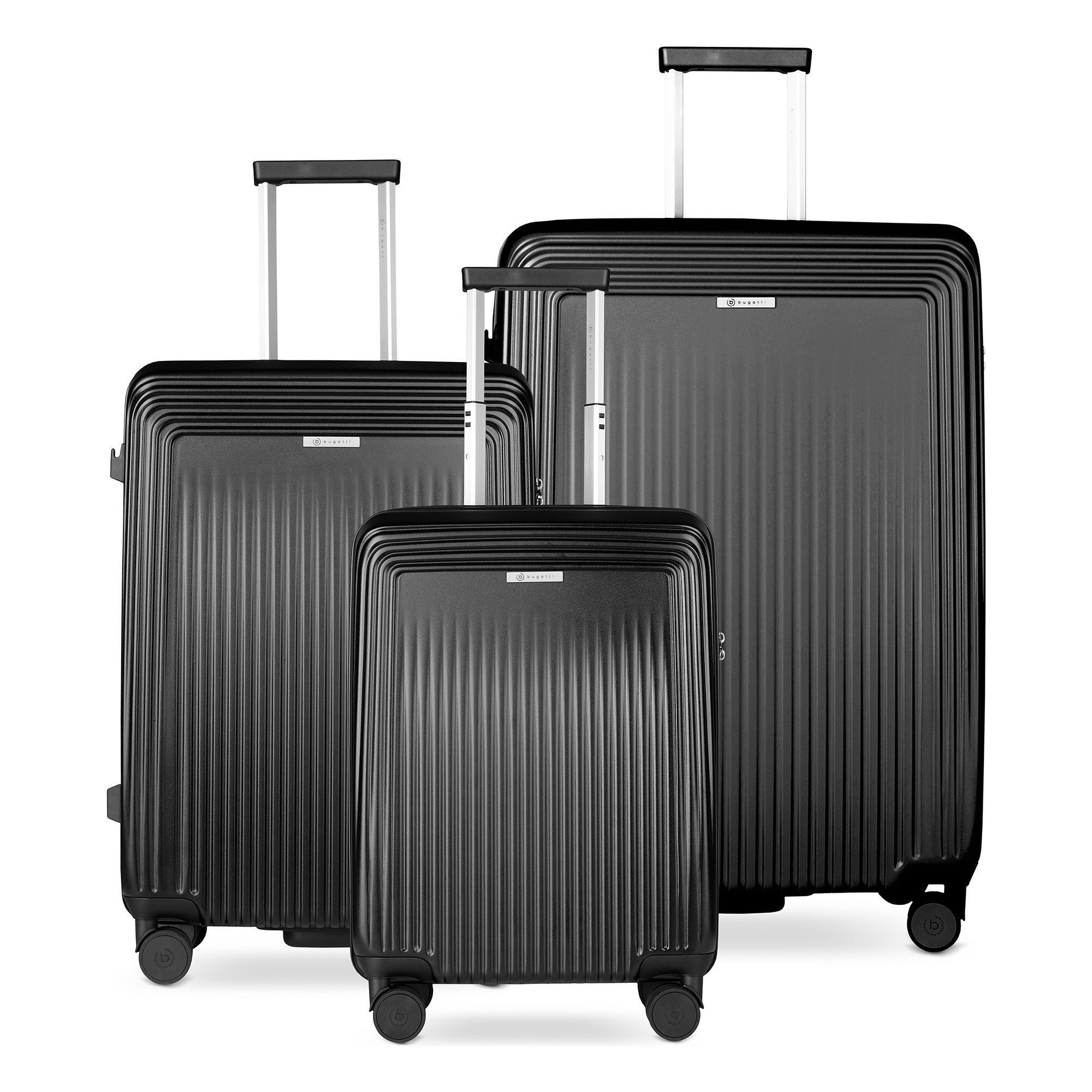 bugatti Trolleyset Linea, 4 Rollen, (3-teilig, 3 tlg), Polycarbonat