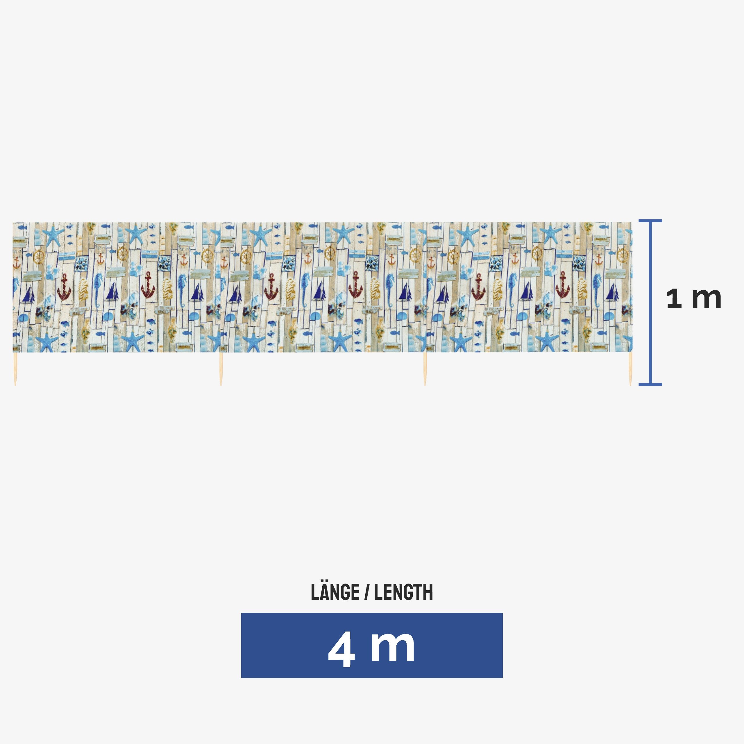 Ladeheid Windschutz Strand Sichtschutz 4m LAEX001 günstig online kaufen